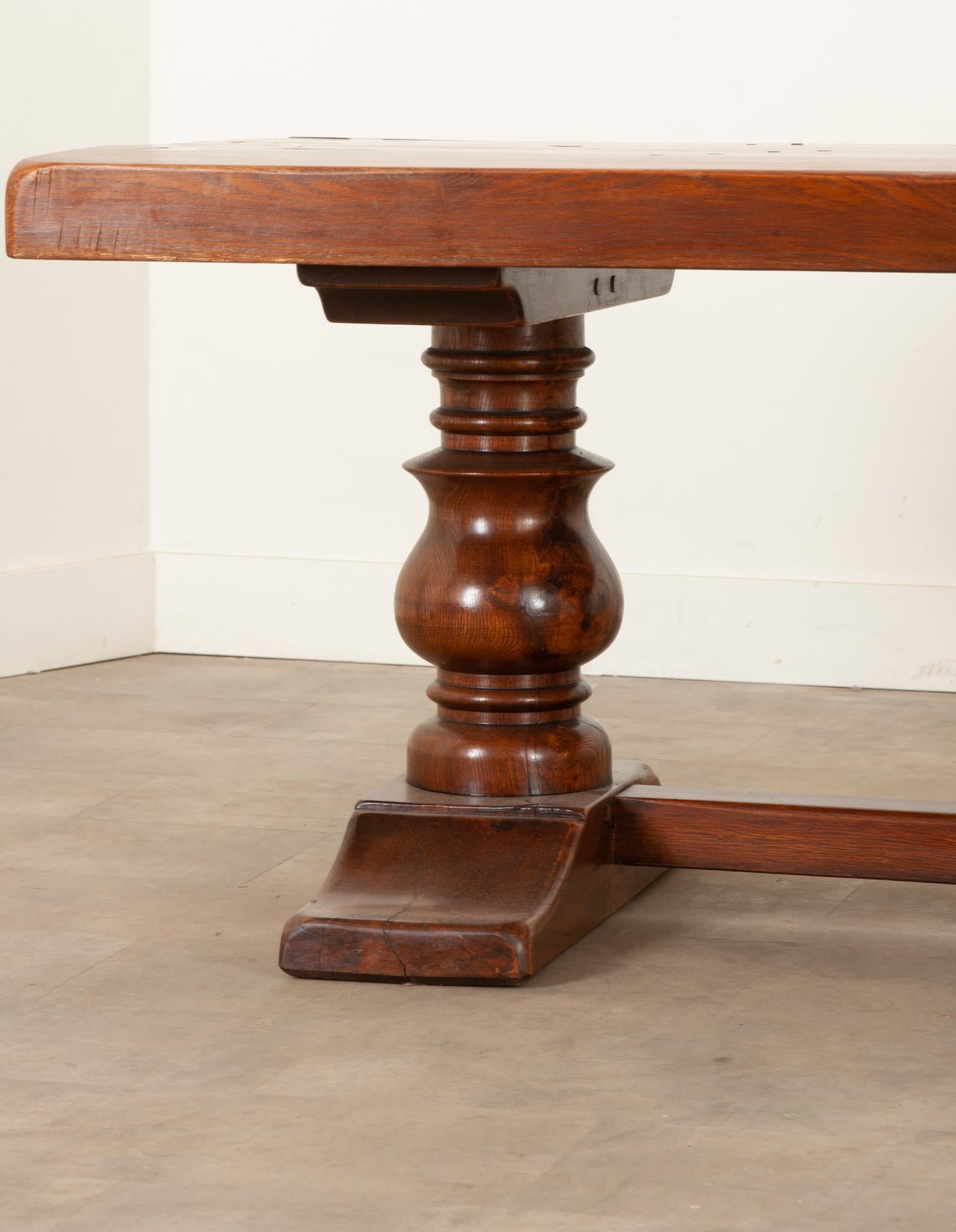 19th Century Massive French Oak Trestle Base Dining Table