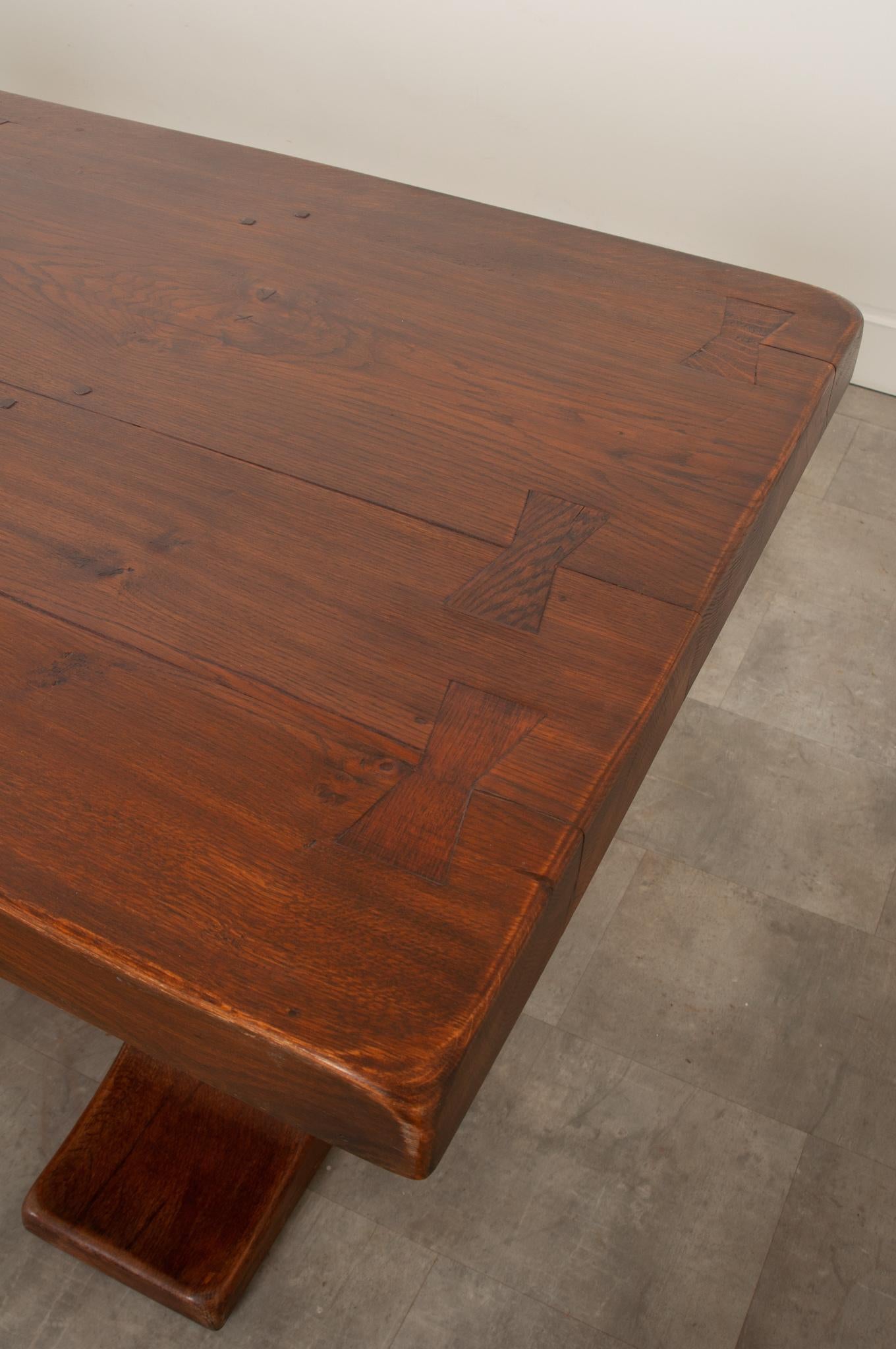 Massive French Oak Trestle Base Dining Table 2