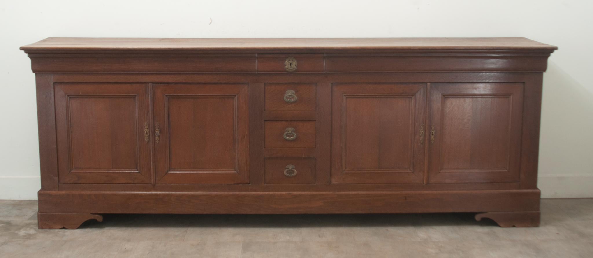 19th Century Massive French Solid Oak Enfilade