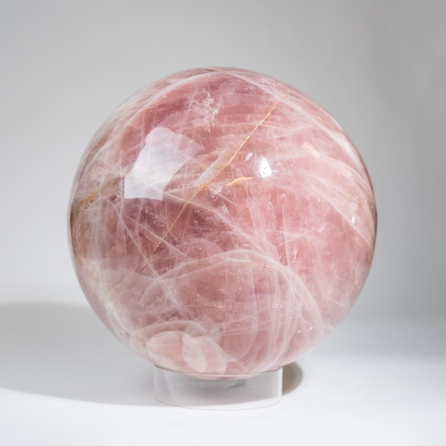 Massive Genuine Polished Rose Quartz Sphere In New Condition For Sale In New York, NY