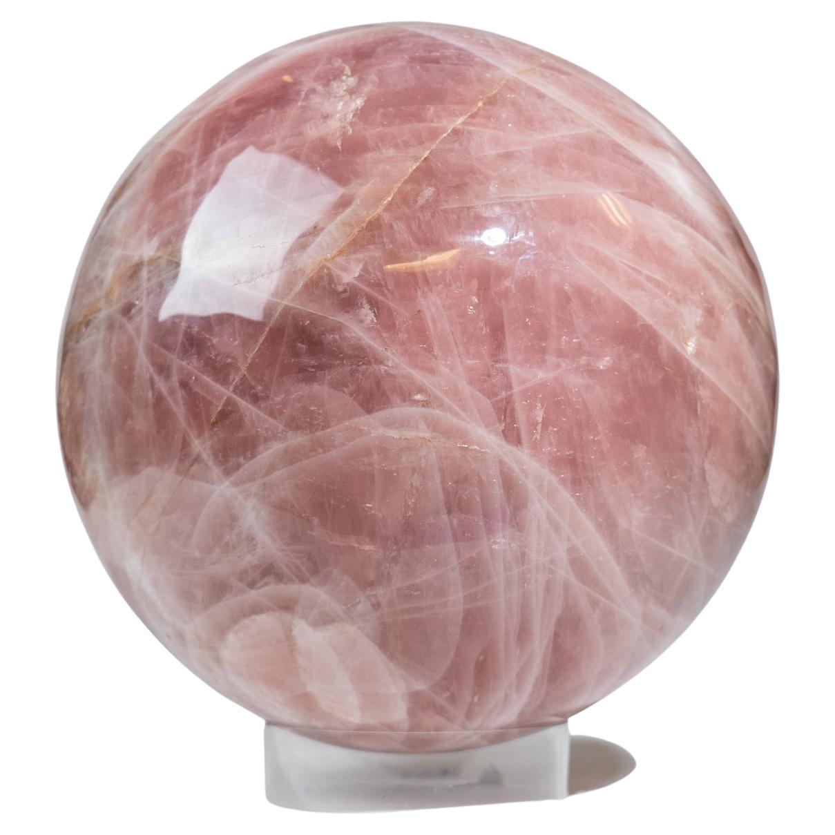 Massive Genuine Polished Rose Quartz Sphere For Sale