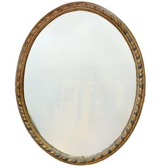 Massive George III Irish and Silver Leaf Oval Mirror, circa 1780