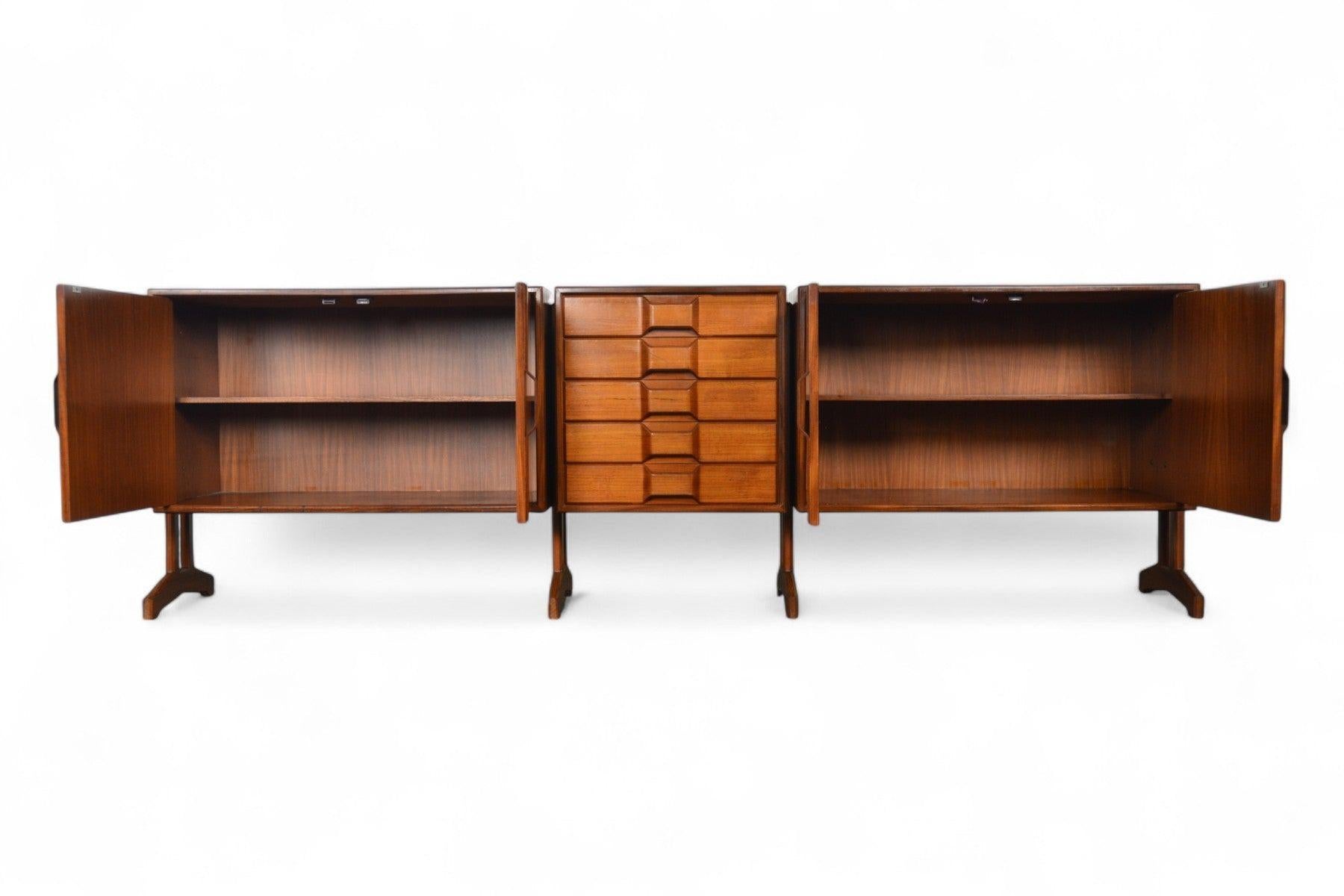 Gran Credenza italiana Gianfranco Frattini de los años 60 en teca siglo XX en venta