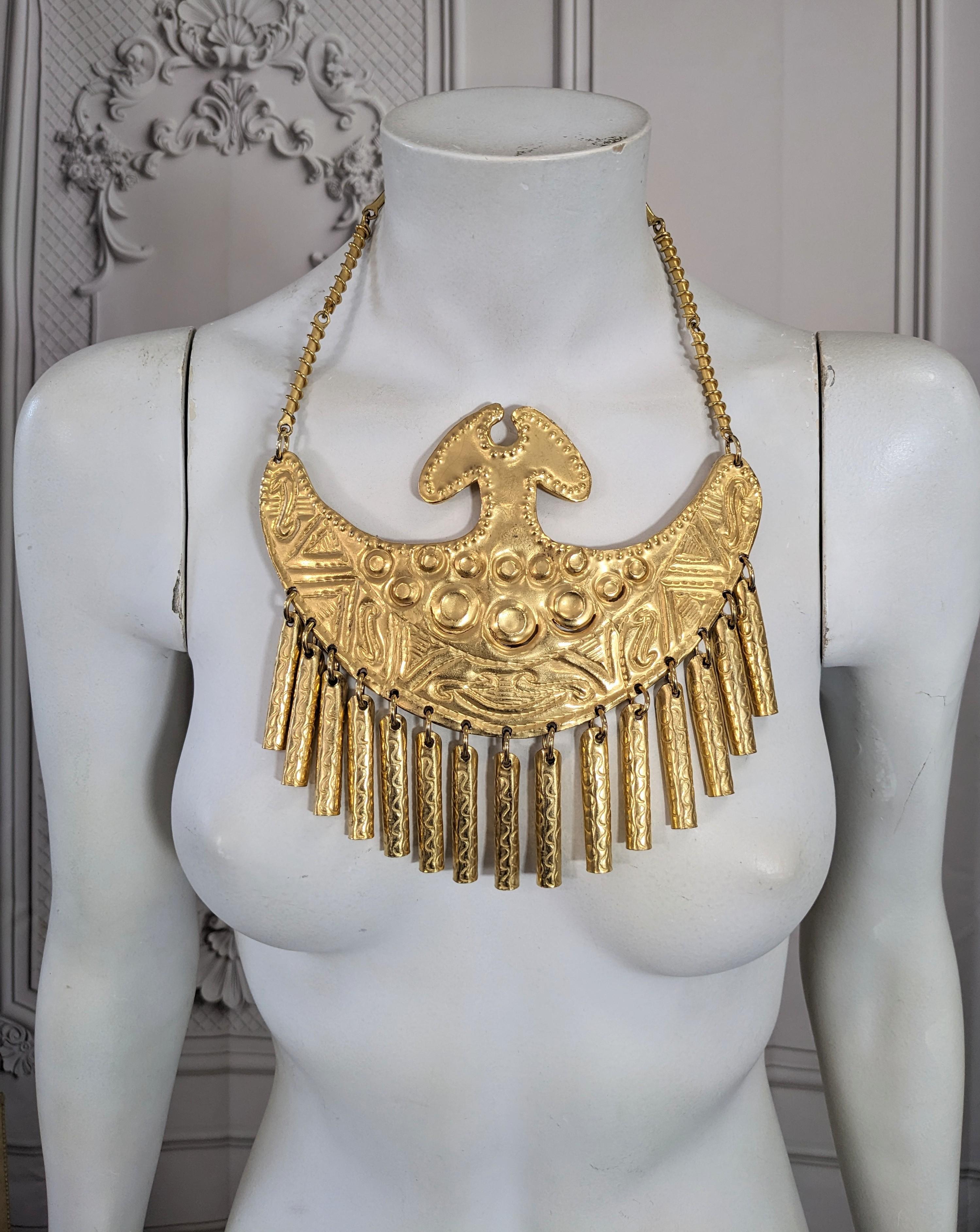 Massiver vergoldete Breast Plate-Halskette, Alexis Kirk Damen im Angebot