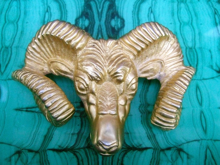 Massive Gilt Metal Rams Head Belt Buckle by Katherine Baumann Beverly ...