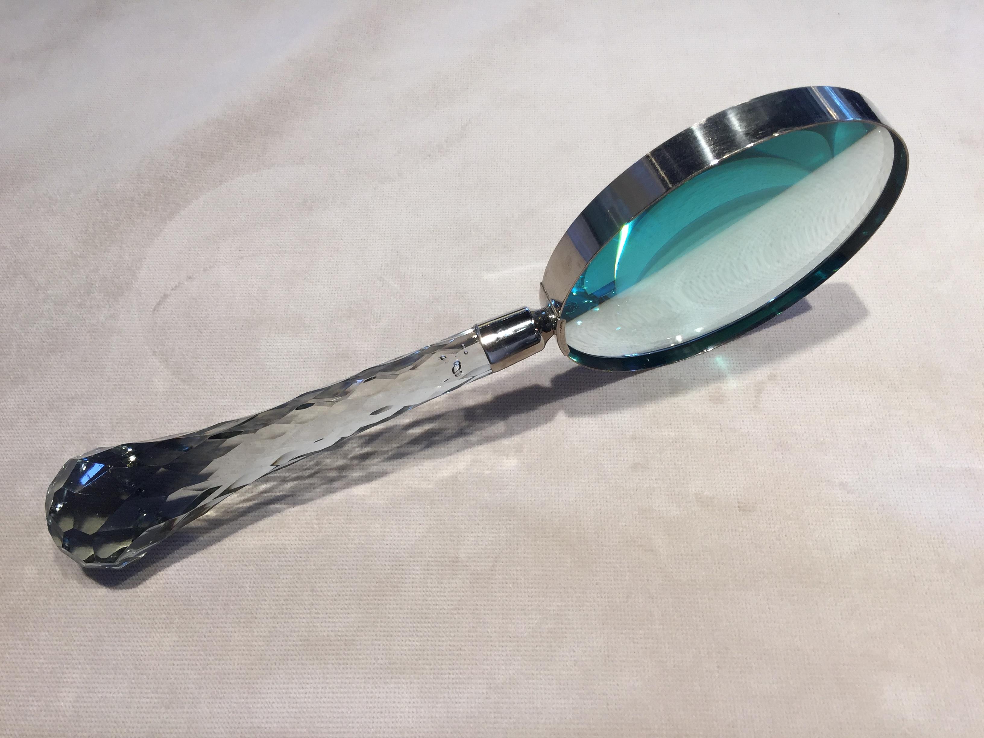 Faceted Massive Glass faceted Hand Magnifier glass