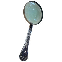 Massive Glass faceted Hand Magnifier glass