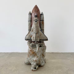 Massive Glazed Ceramic USA Space Shuttle, 1980s USA
