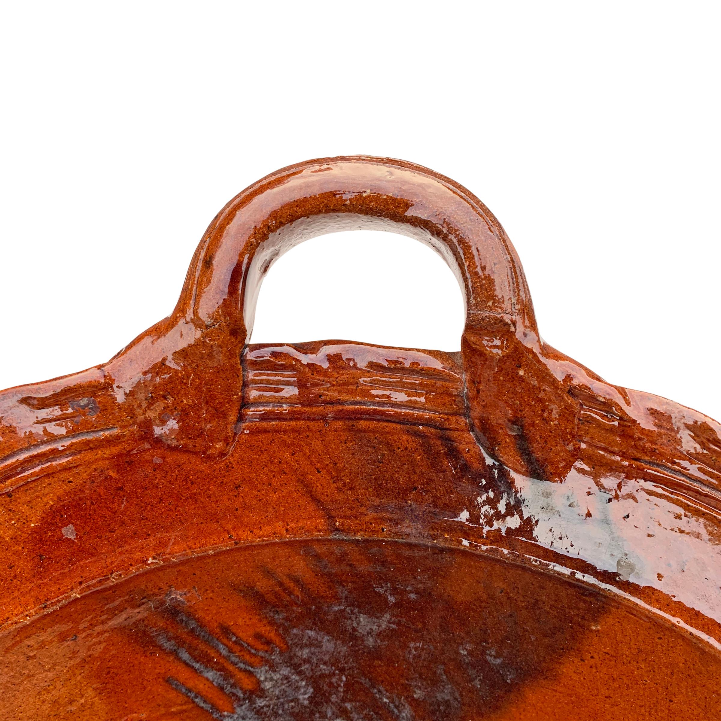 Massive Glazed Terracotta Bowl For Sale 1