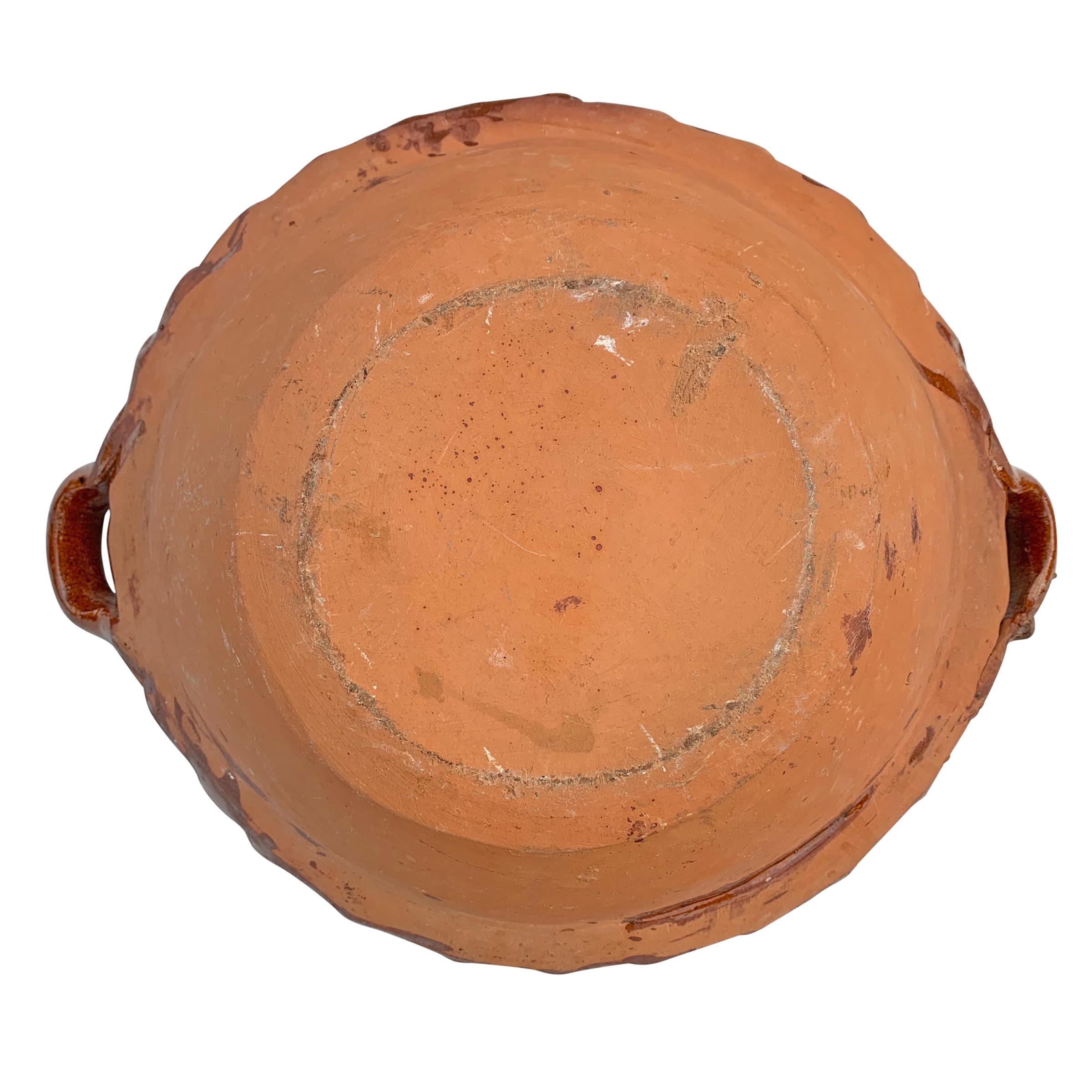 Massive Glazed Terracotta Bowl For Sale 3