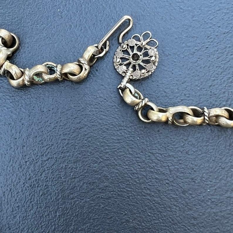 Massiver Gold vergoldete Silber Koralle Bib Halskette Handgefertigt im Angebot 3