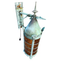 Massive Gothic Revival Bronze with a Mica Lens Outdoor Wall Sconce C1910