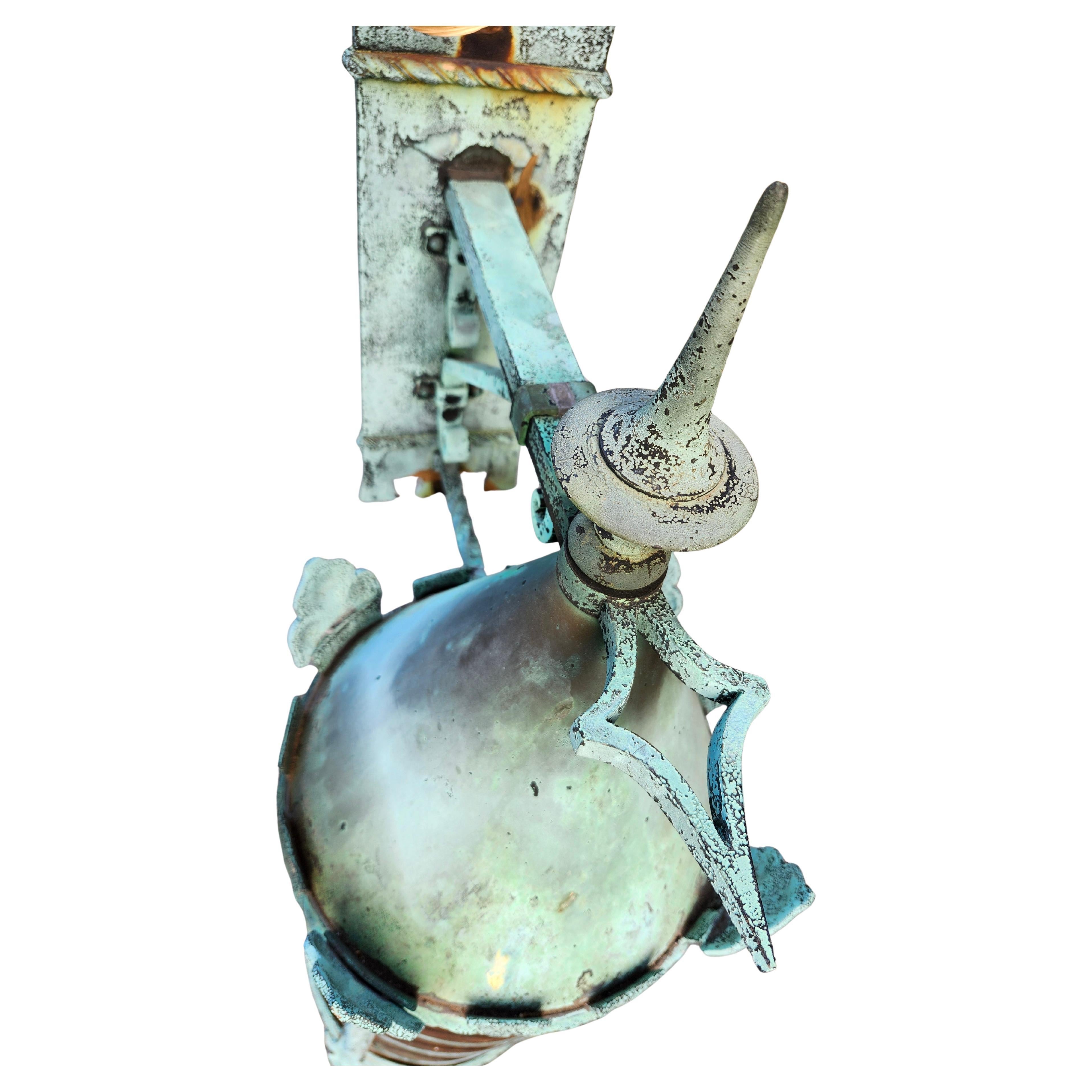 American Massive Gothic Revival Bronze with Mica Outdoor Wall Sconce C1910 For Sale