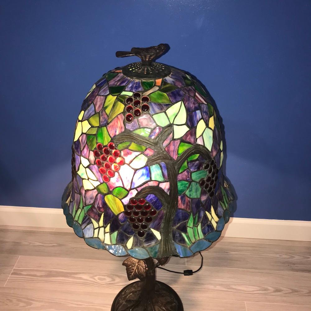 Massive Grapevine Pattern Table Lamp In Excellent Condition For Sale In Washington Crossing, PA
