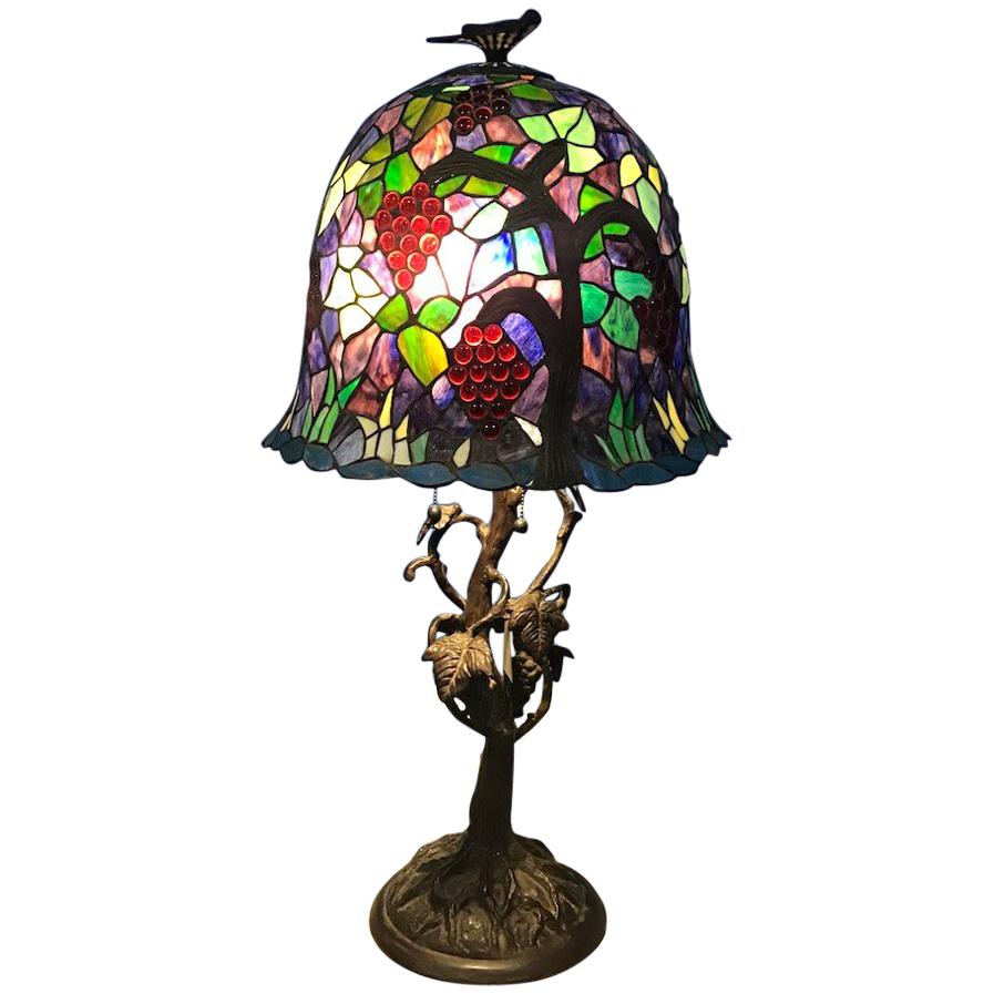 Massive Grapevine Pattern Table Lamp For Sale