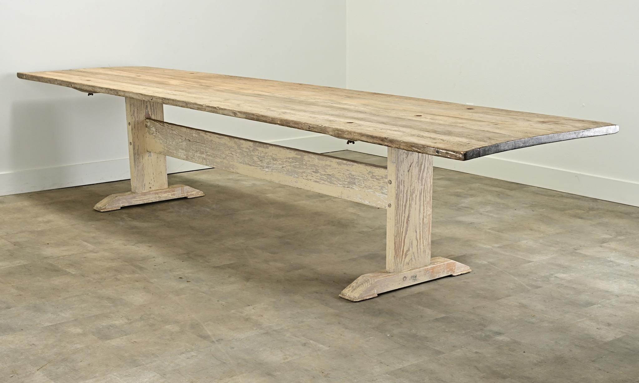 Massive Gustavian Trestle Base Dining Table For Sale 2