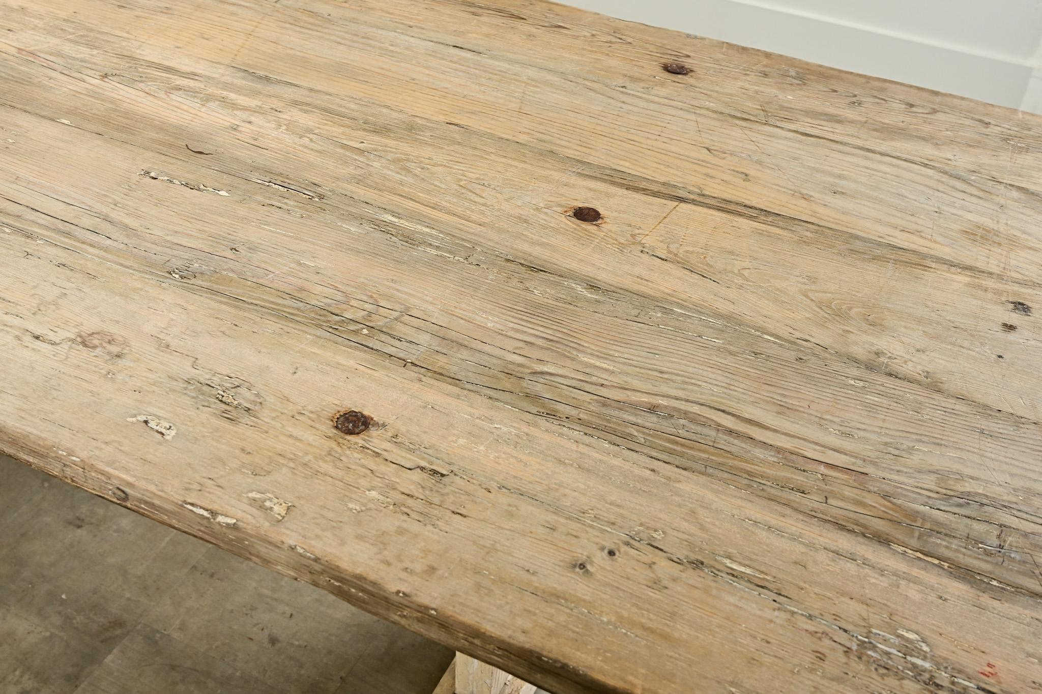 Massive Gustavian Trestle Base Dining Table For Sale 9