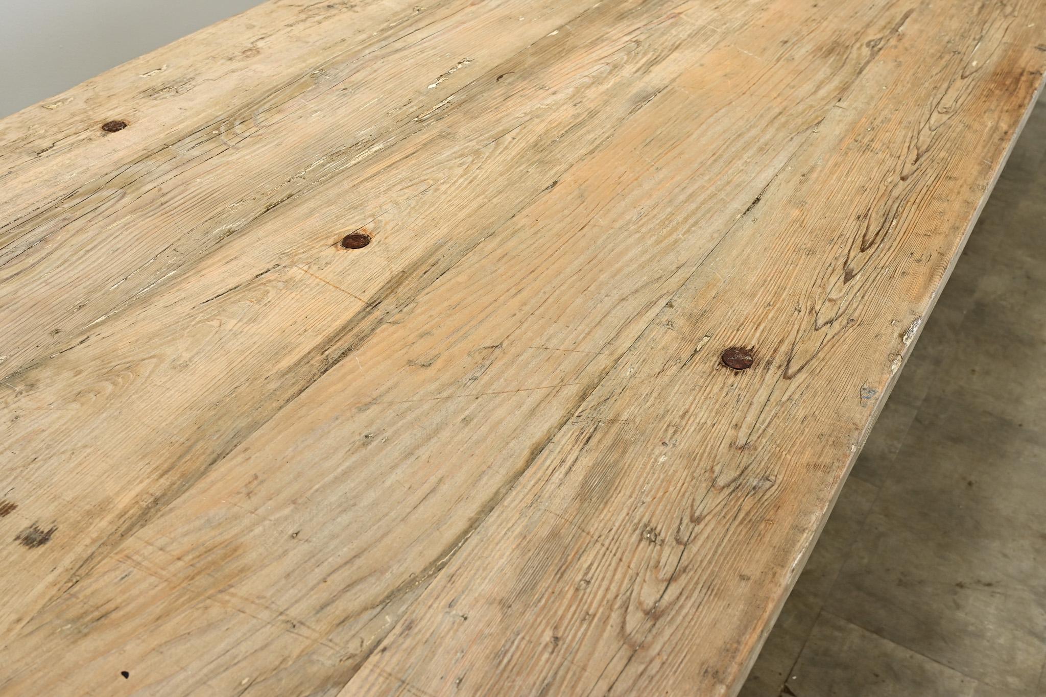 19th Century Massive Gustavian Trestle Base Dining Table For Sale
