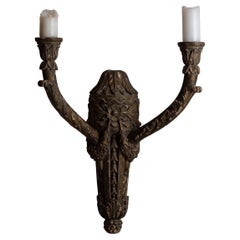 Massive Hand Carved Gilt Wood Sconces, France, Circa 1770