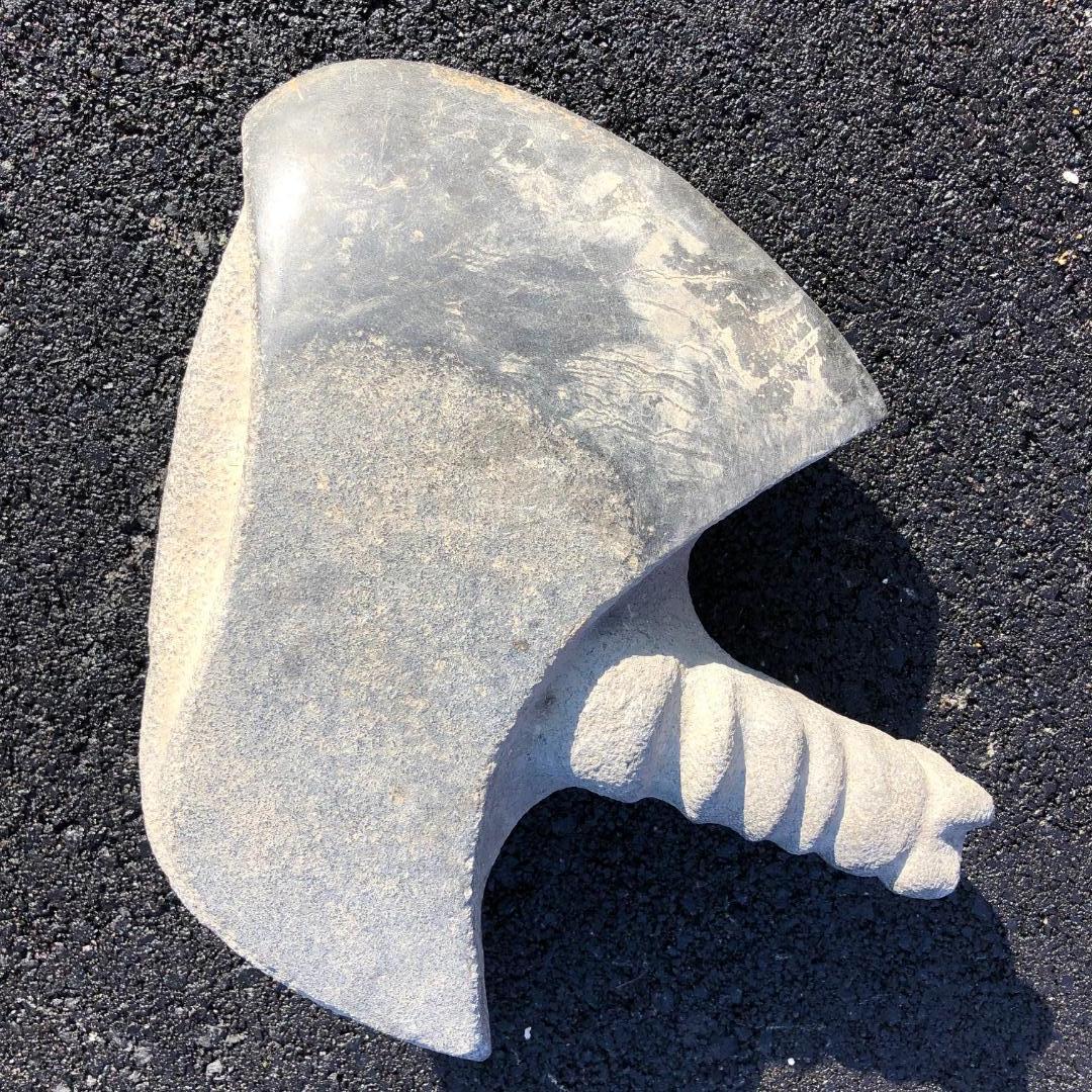Massive Hand Carved Stone Effigy Axe Tool 7