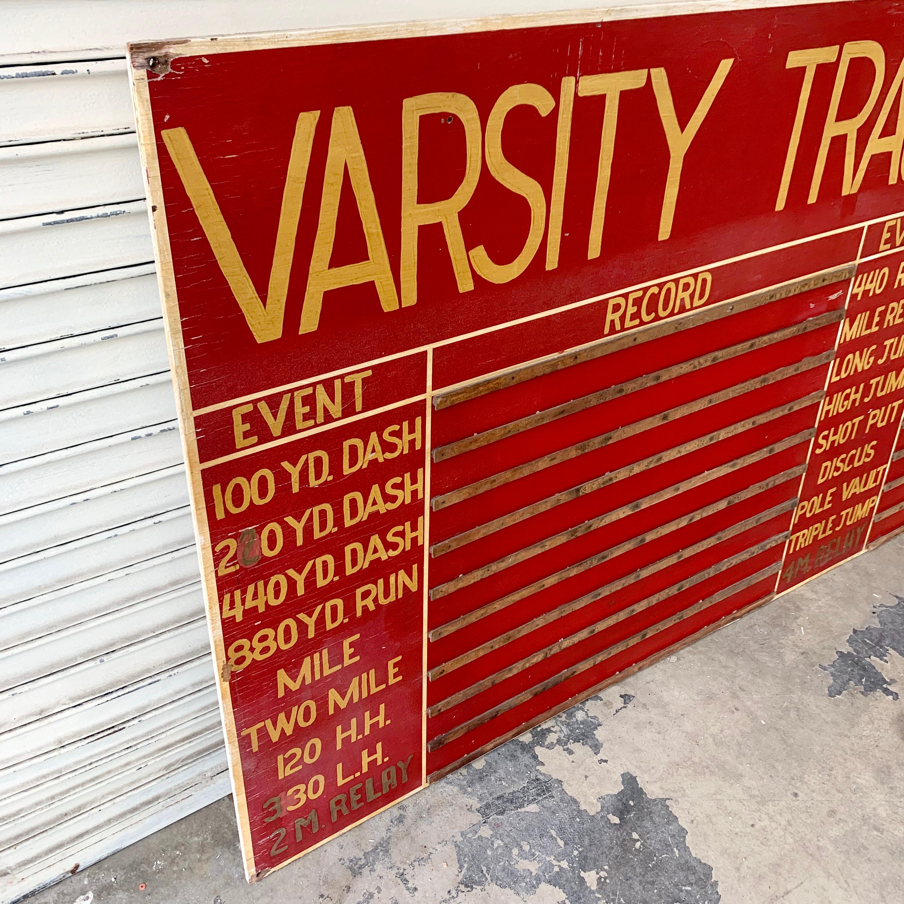 American Massive Hand Painted Varsity High School Track and Field Sign For Sale