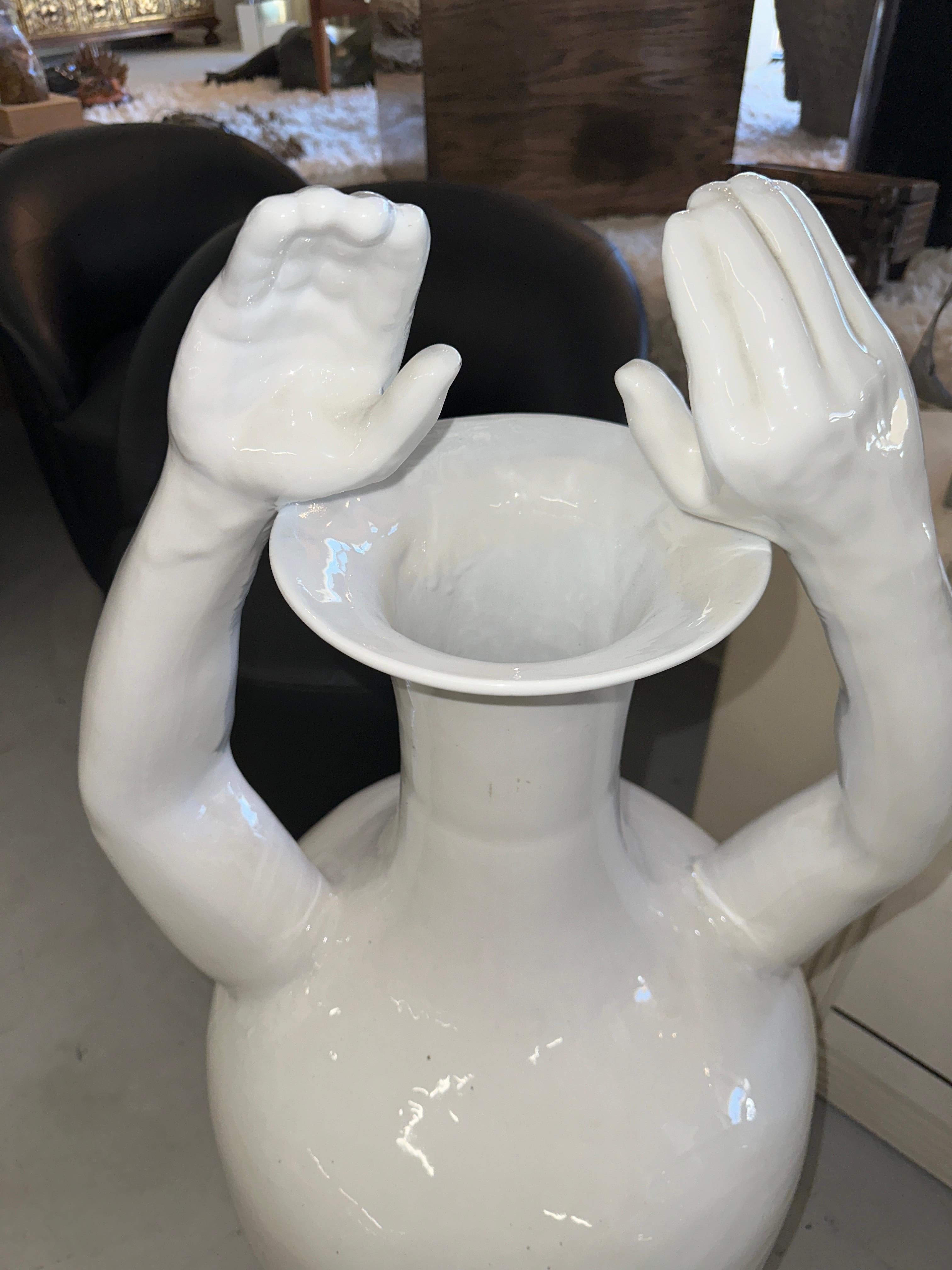 Contemporary Massive Hand Urns by Pols Potten  For Sale