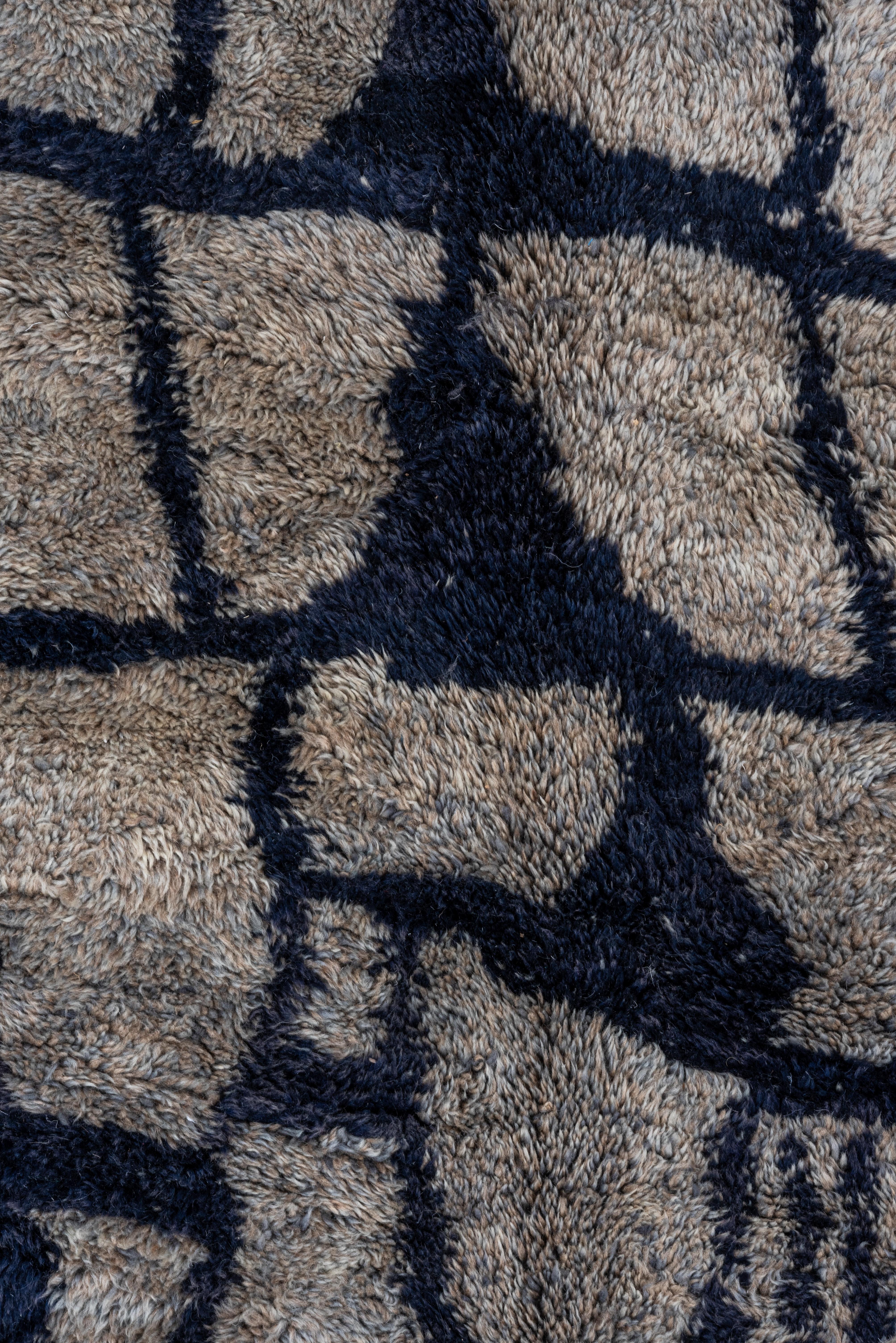 Hand-Knotted Massive Handknotted Modern Moroccan Rug, Gray Indigo & Navy Tones For Sale