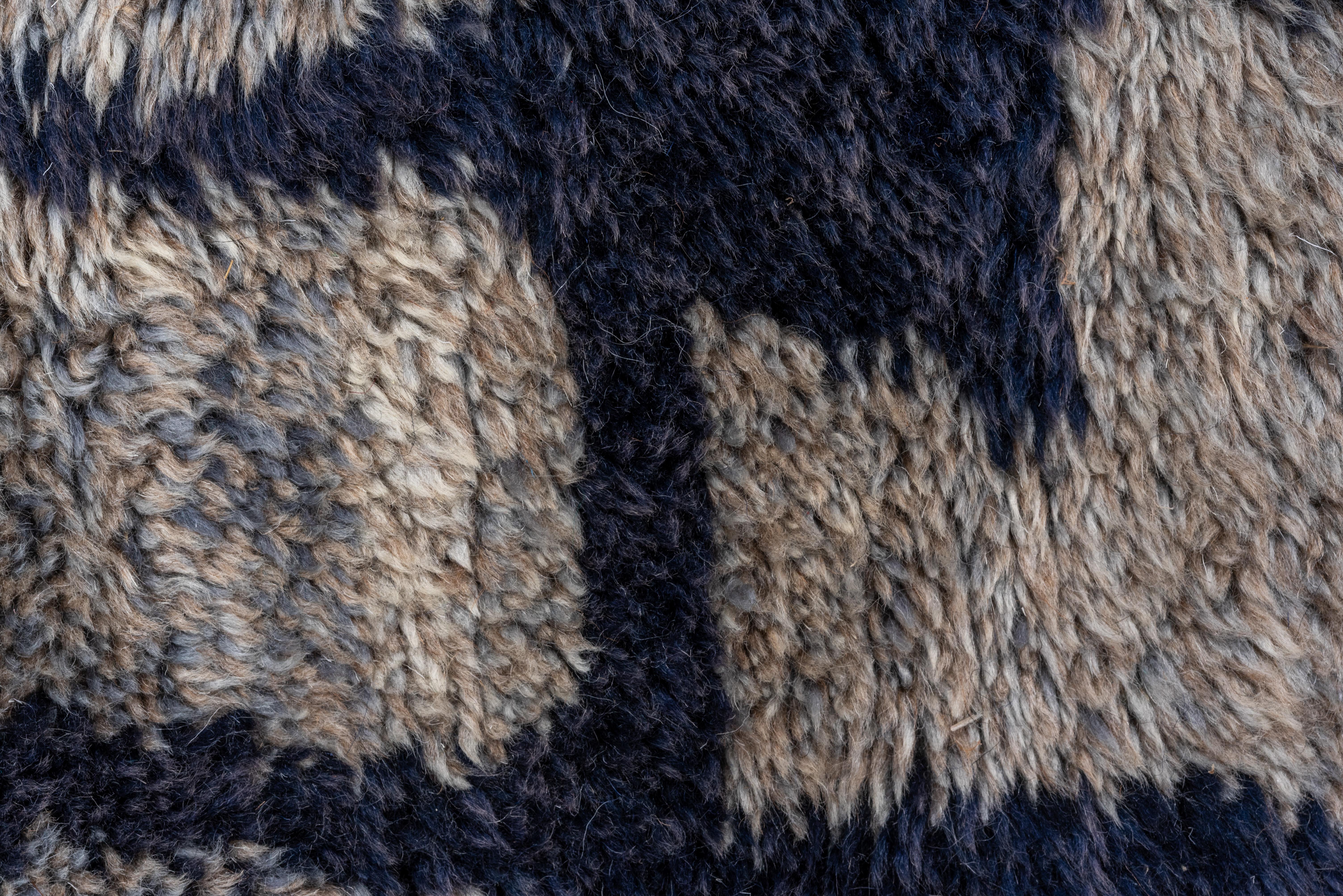 Massive Handknotted Modern Moroccan Rug, Gray Indigo & Navy Tones In Excellent Condition For Sale In New York, NY