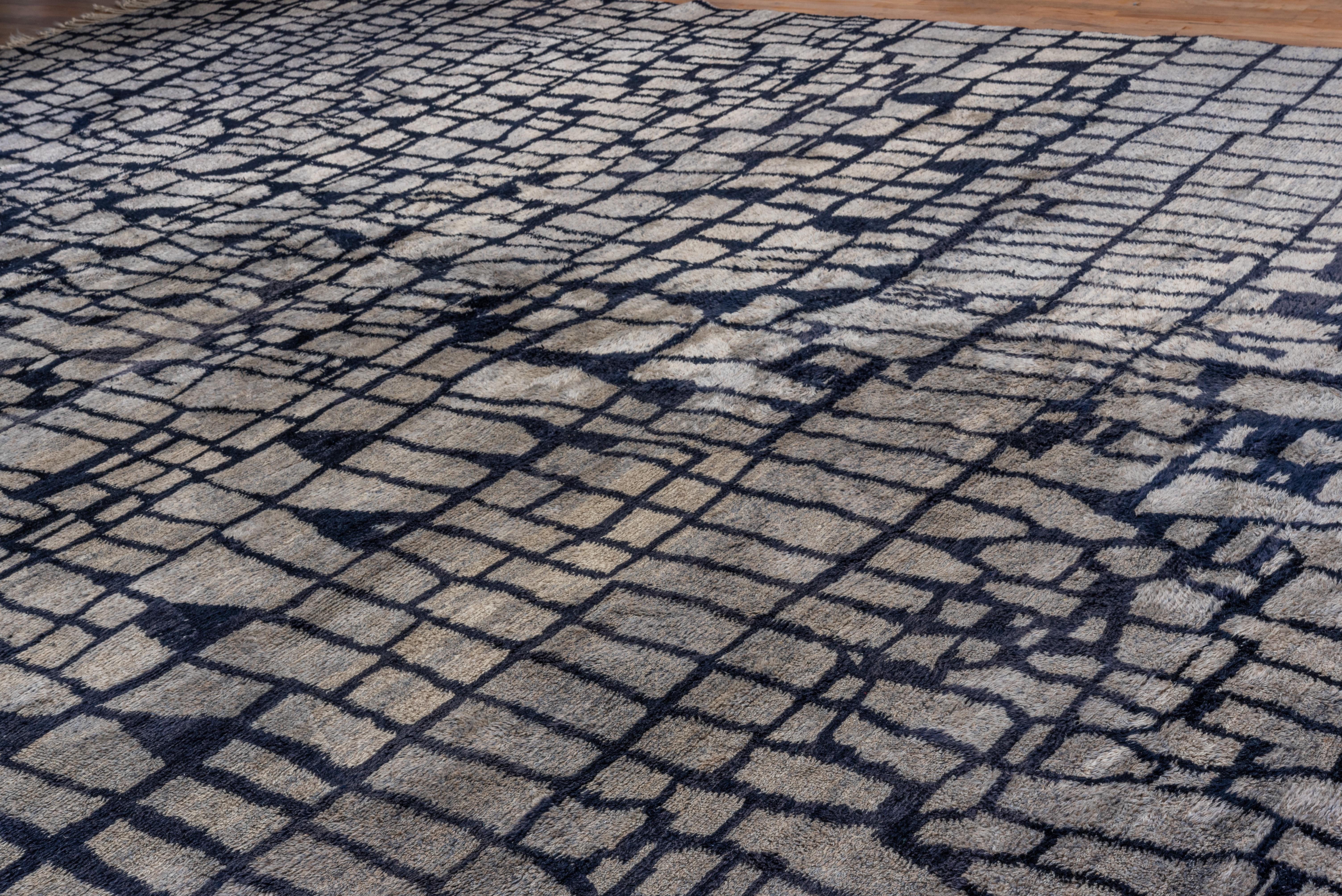 Massive Handknotted Modern Moroccan Rug, Gray Indigo & Navy Tones For Sale 2
