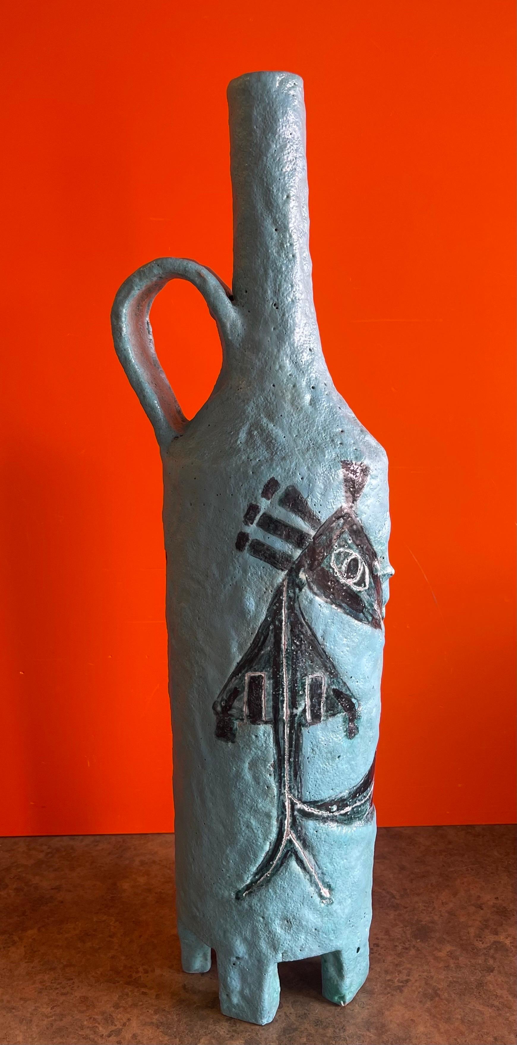 Massive Handled Jug / Vase by Aldo Londo for Bitossi Raymor For Sale 1