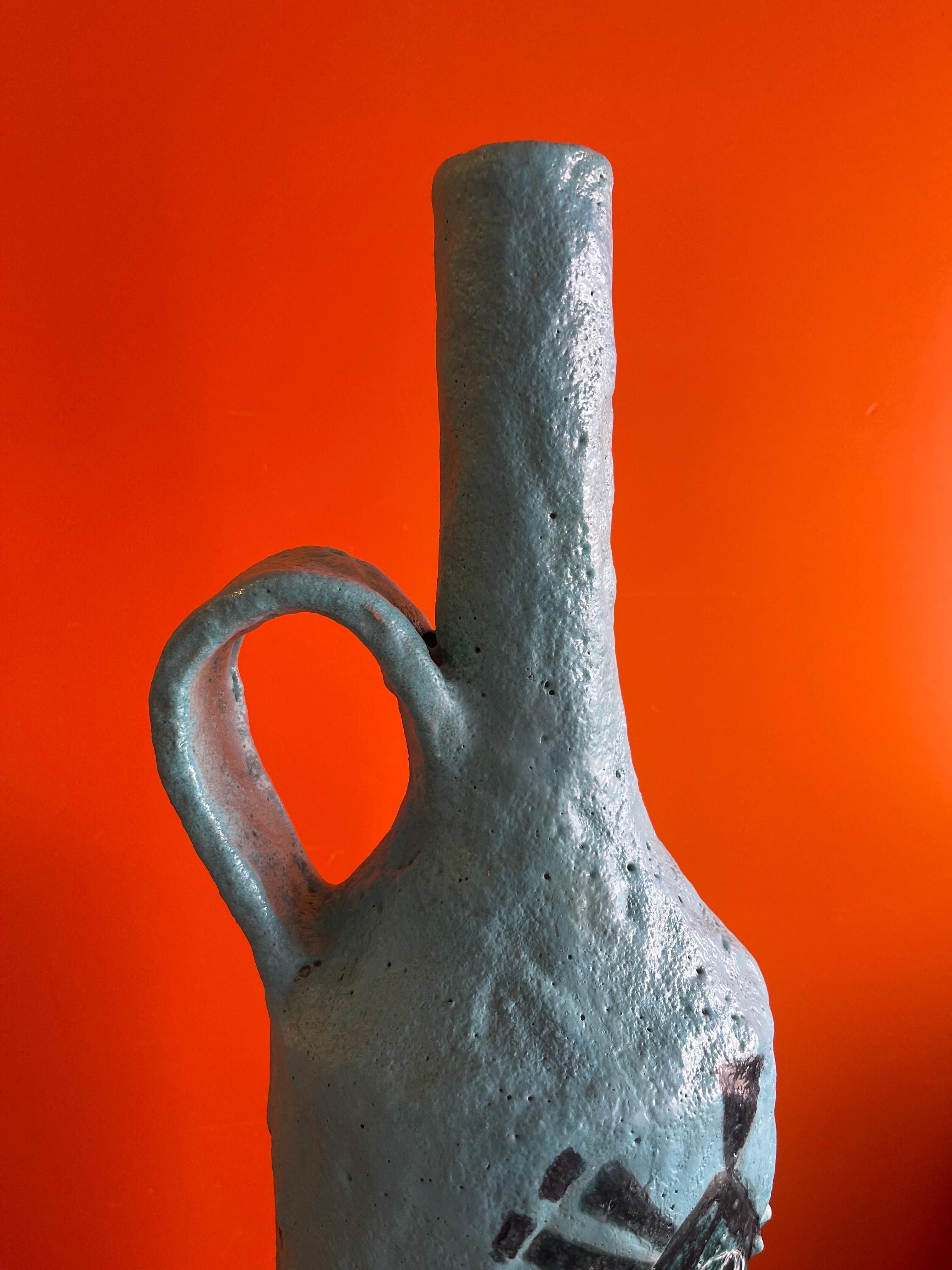 Massiver Krug / Vase mit Henkel von Aldo Londo für Bitossi Raymor im Angebot 4