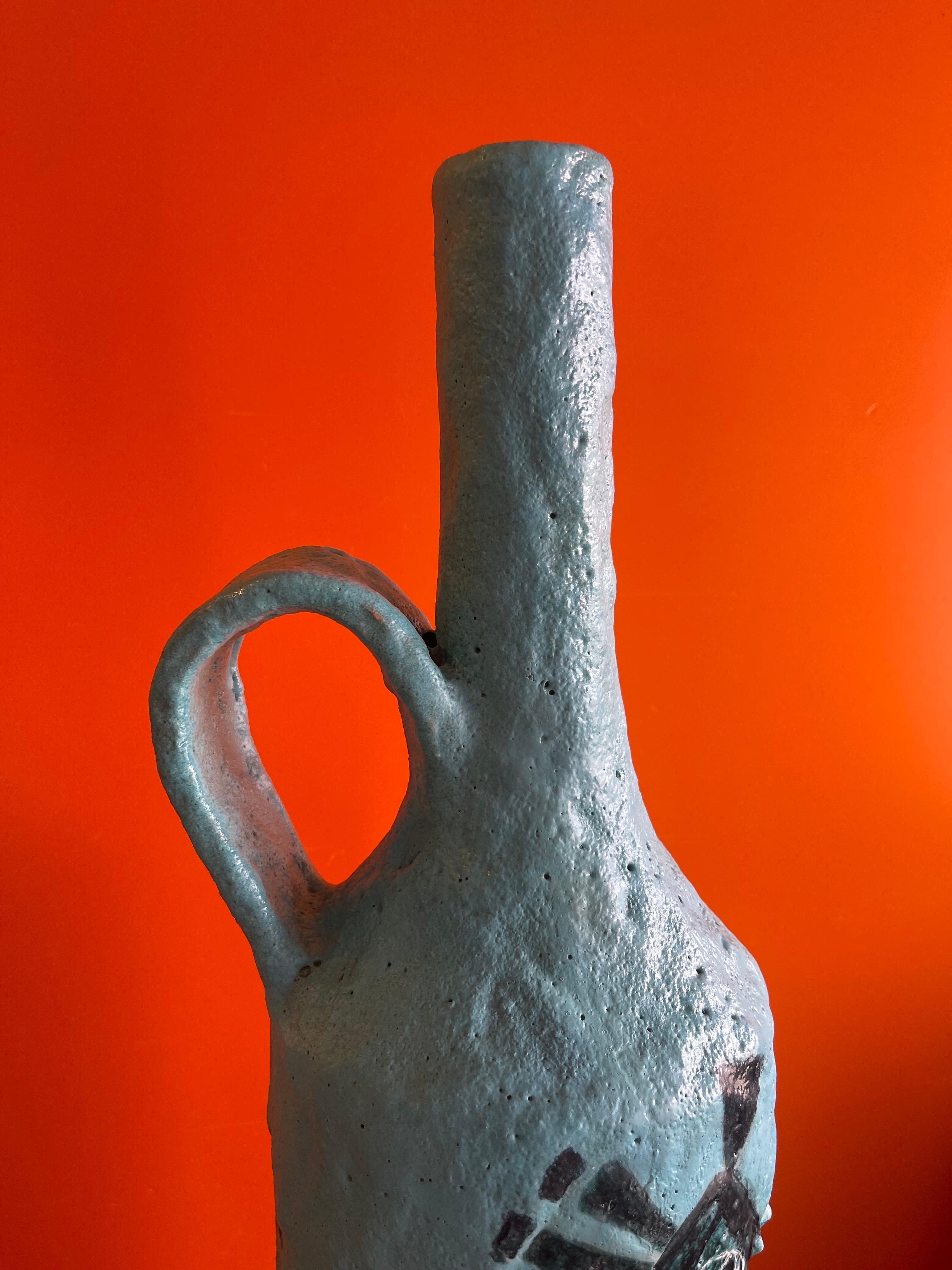 Grande brocca con manico / vaso di Aldo Londo per Bitossi Raymor in vendita 4