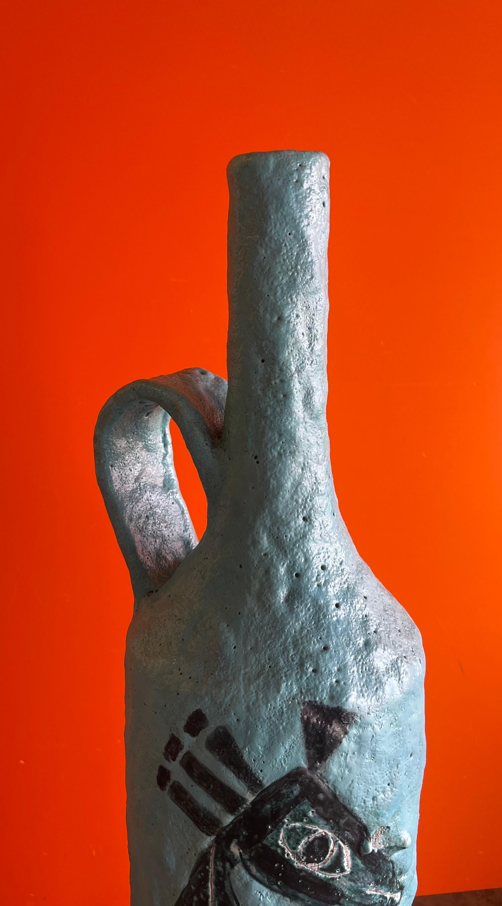 Massive Handled Jug / Vase by Aldo Londo for Bitossi Raymor For Sale 4