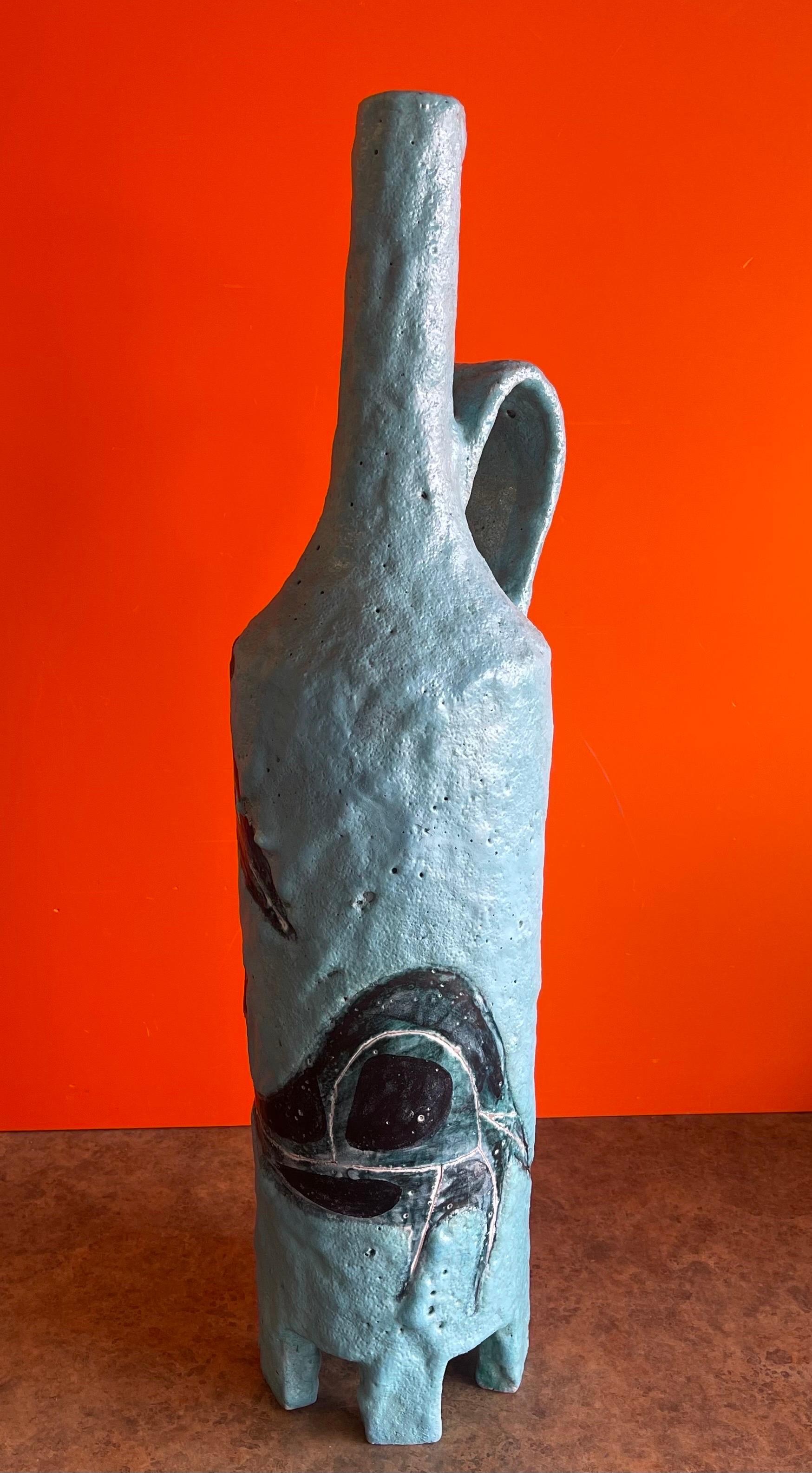 Massiver Krug / Vase mit Henkel von Aldo Londo für Bitossi Raymor (Keramik) im Angebot
