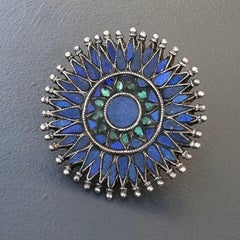 Massive Handmade Silver Lapis Turquoise Cluster Ring