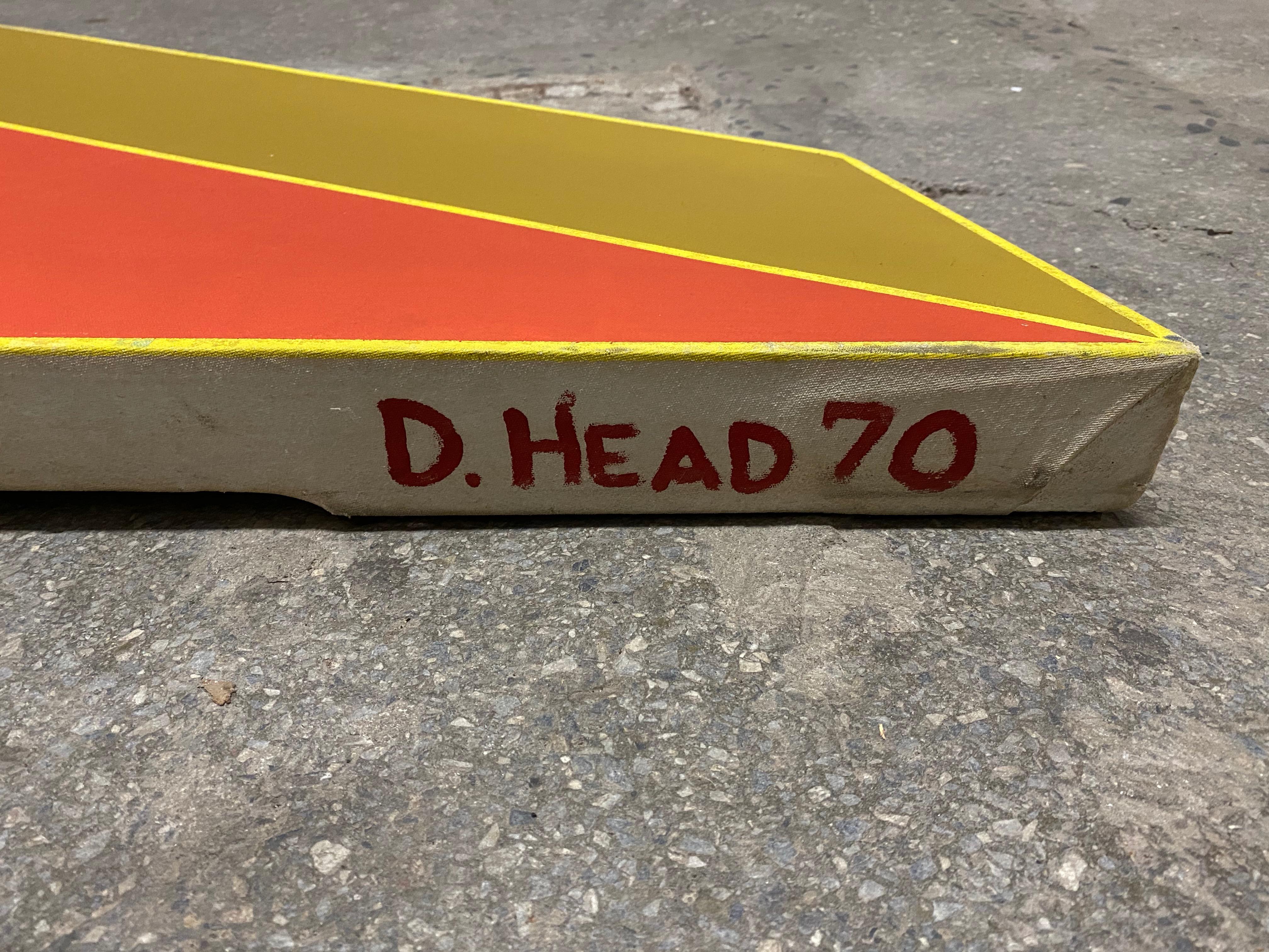 Massive 1970 Hard Edge Abstract Shaped Canvas by Don Head 3