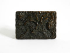 Massive, heavy 1970s Brutalist bronze push handle by Alpan Germany