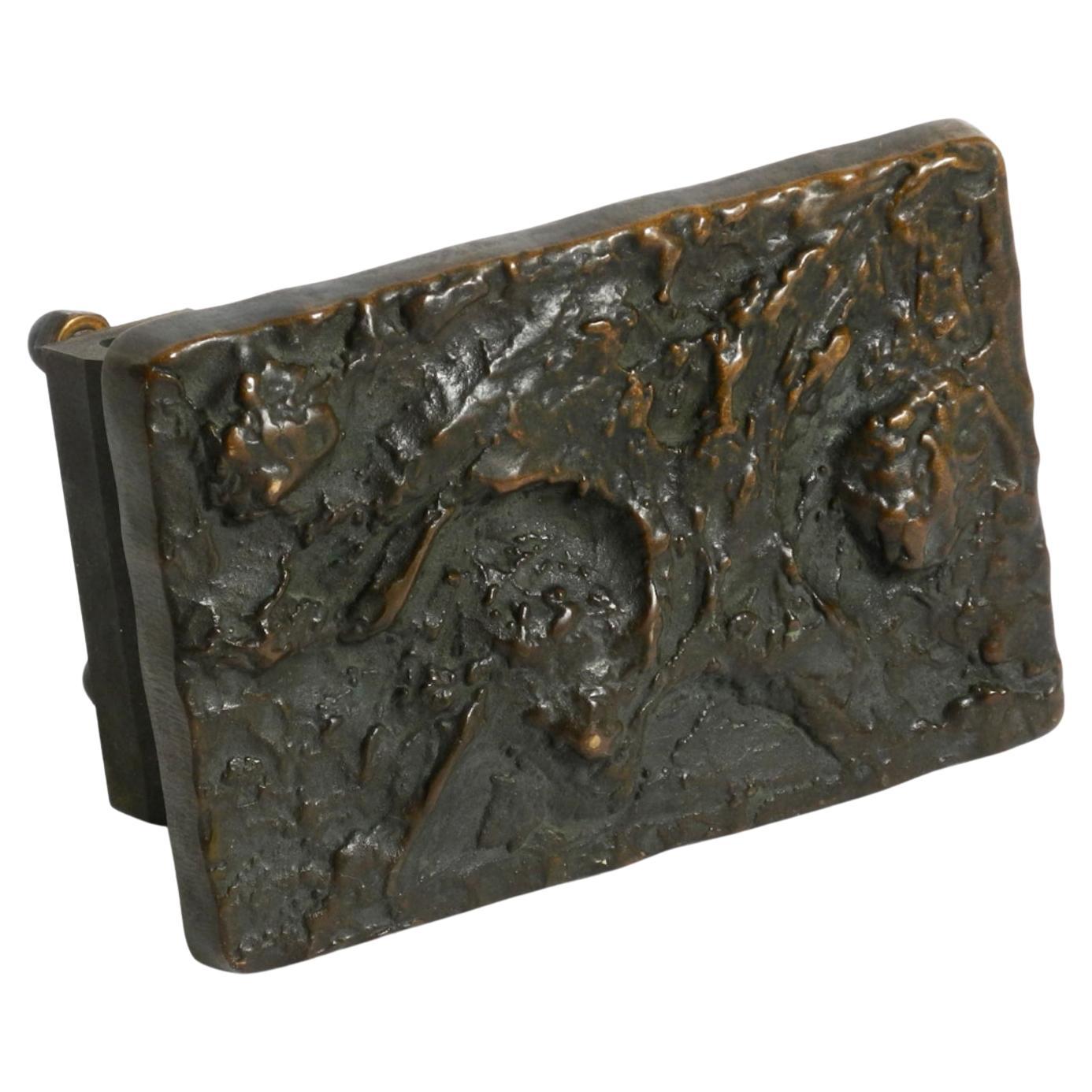 Massive, heavy 1970s Brutalist bronze push handle by Alpan Germany