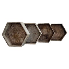 Maceteros hexagonales de gran tamaño de Willy Guhl, Suiza, década de 1960