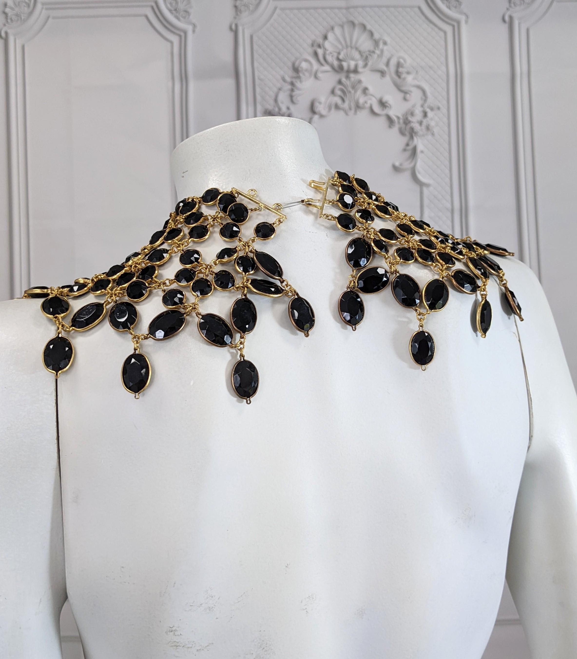 Massive Hubert de Givenchy  Bezel Set Jet Paste Collar, Bunny Mellon For Sale 7