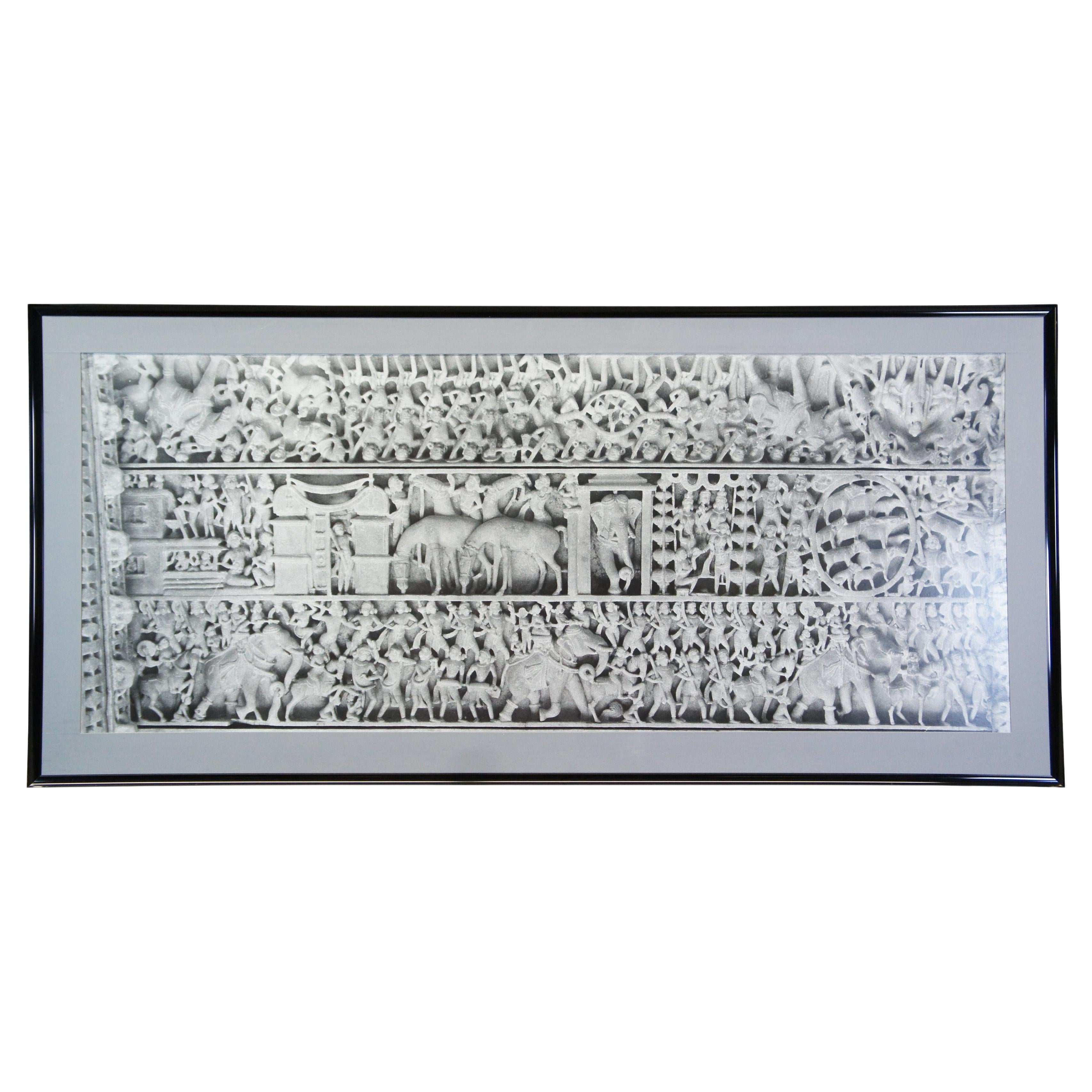 Massive Indian Marriage of Aristanemi Print Dilwara Jain Temple Mount Abu 103" For Sale