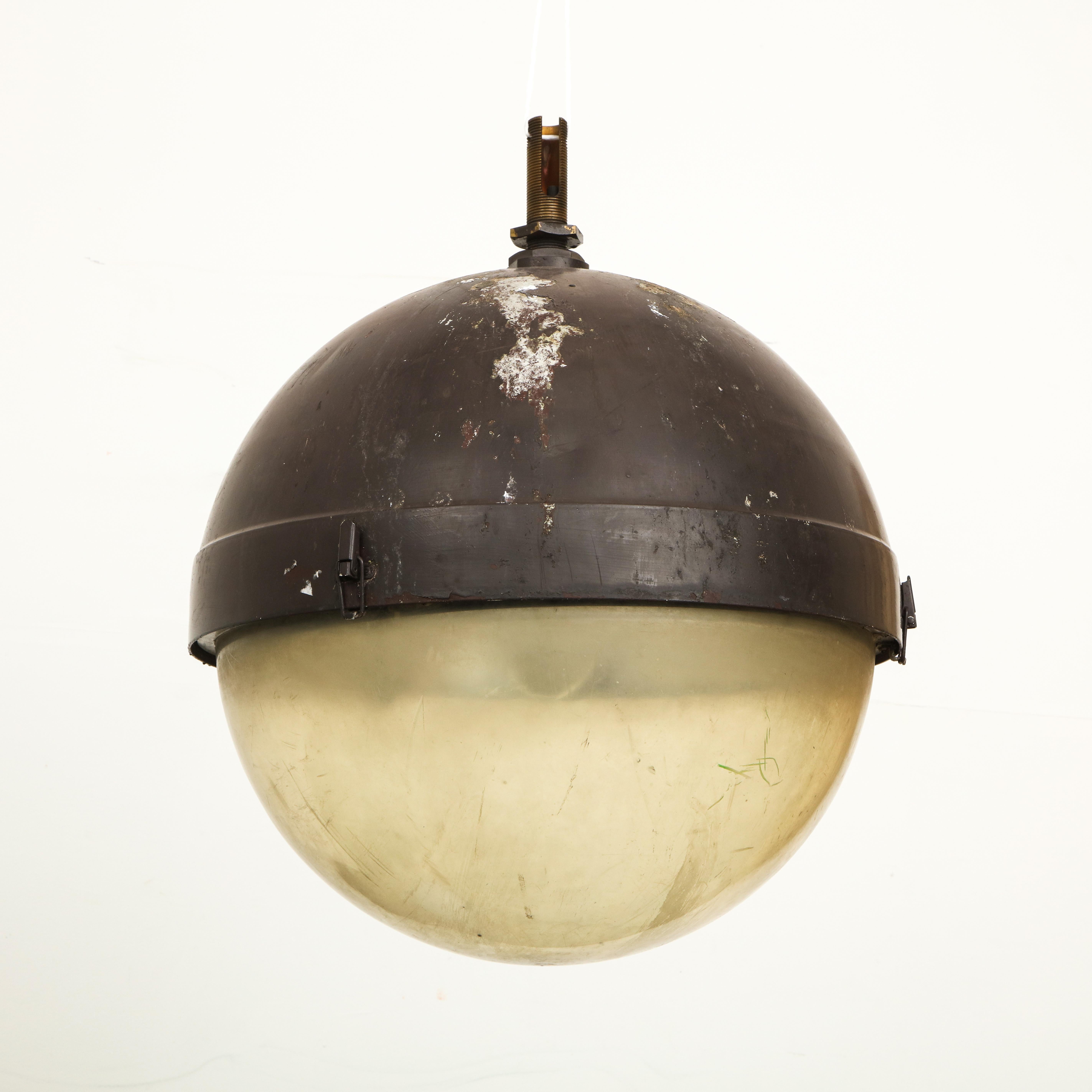 Massive Single Industrial French Freeway Pendant Light For Sale 4
