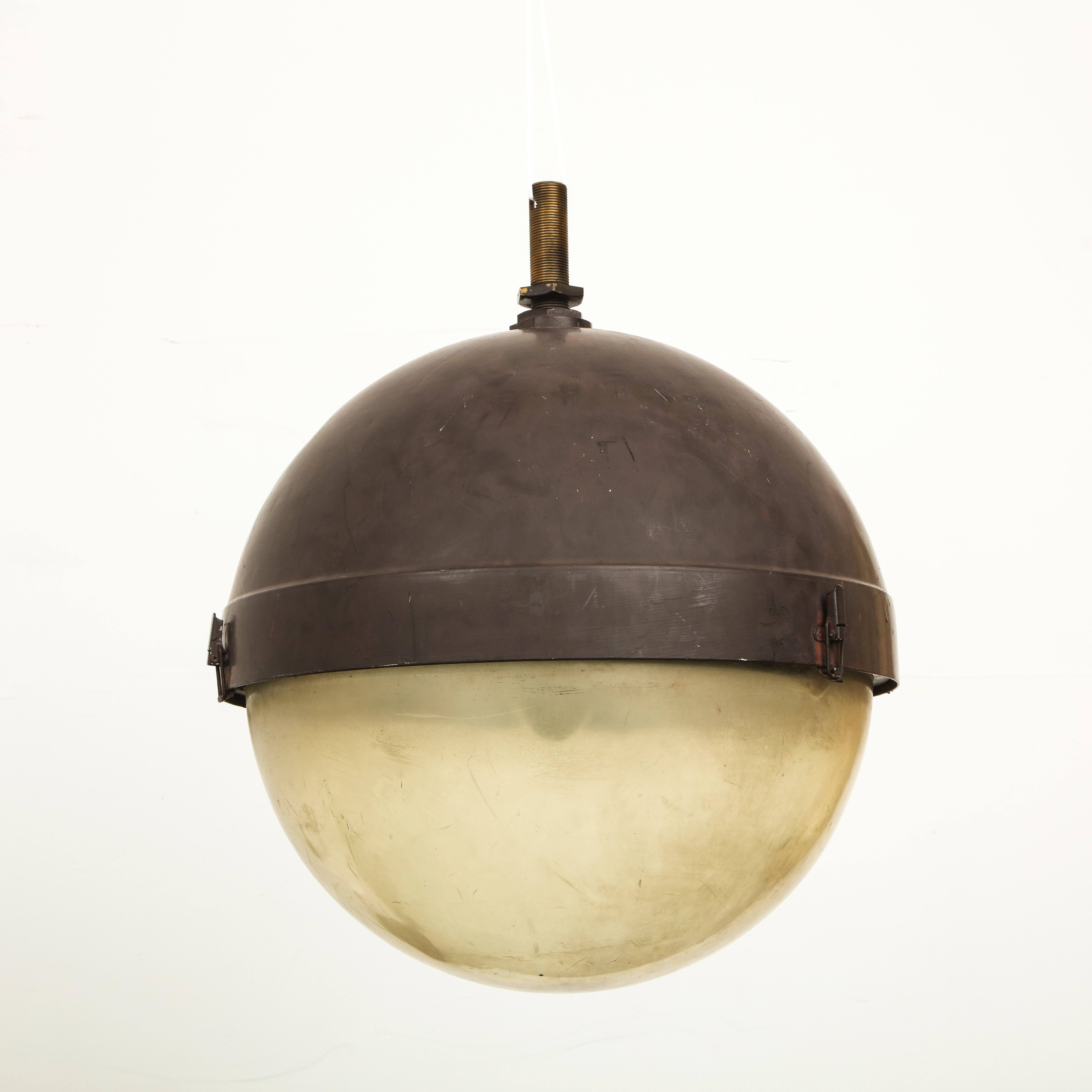 Massive Single Industrial French Freeway Pendant Light For Sale 11