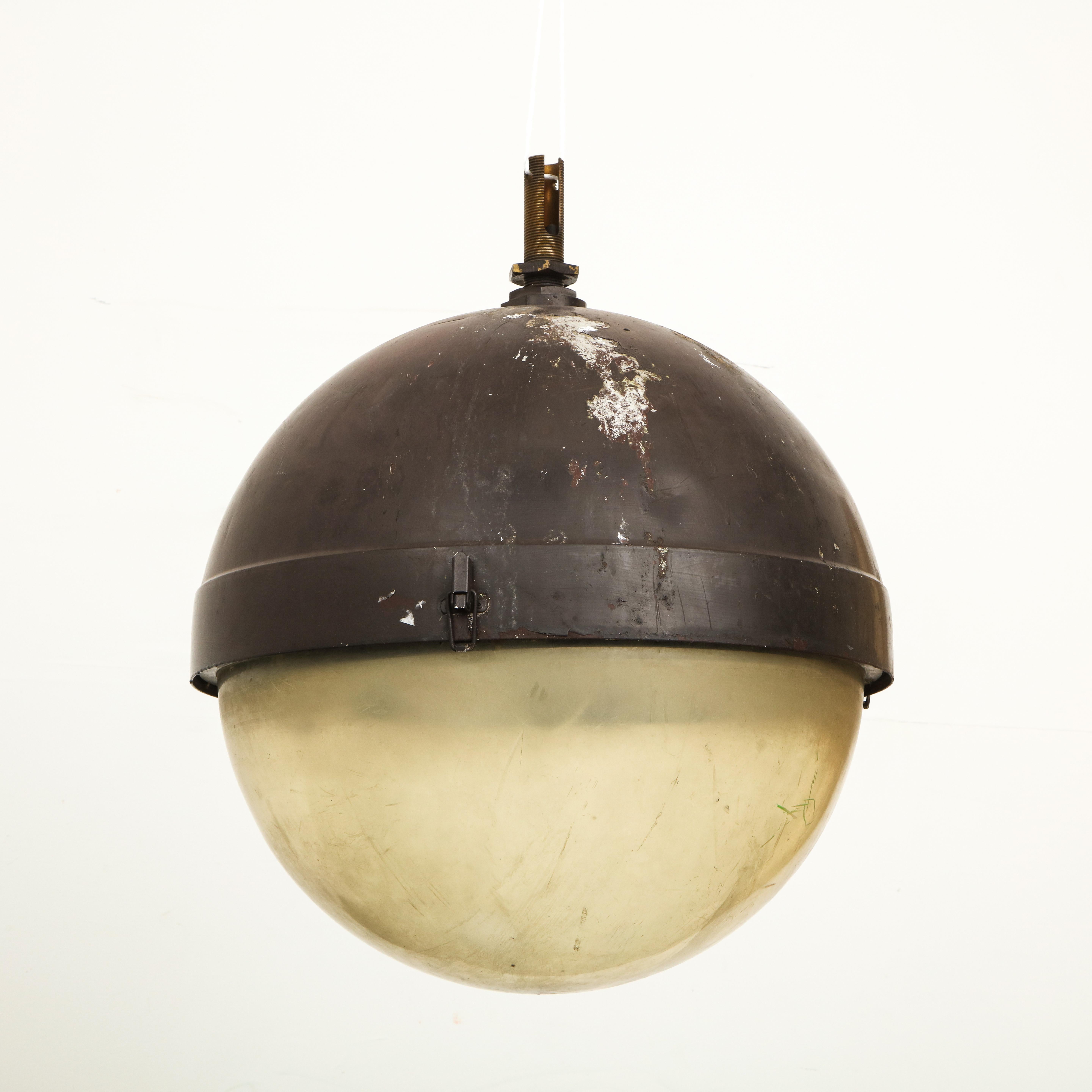 Massive Single Industrial French Freeway Pendant Light For Sale 3