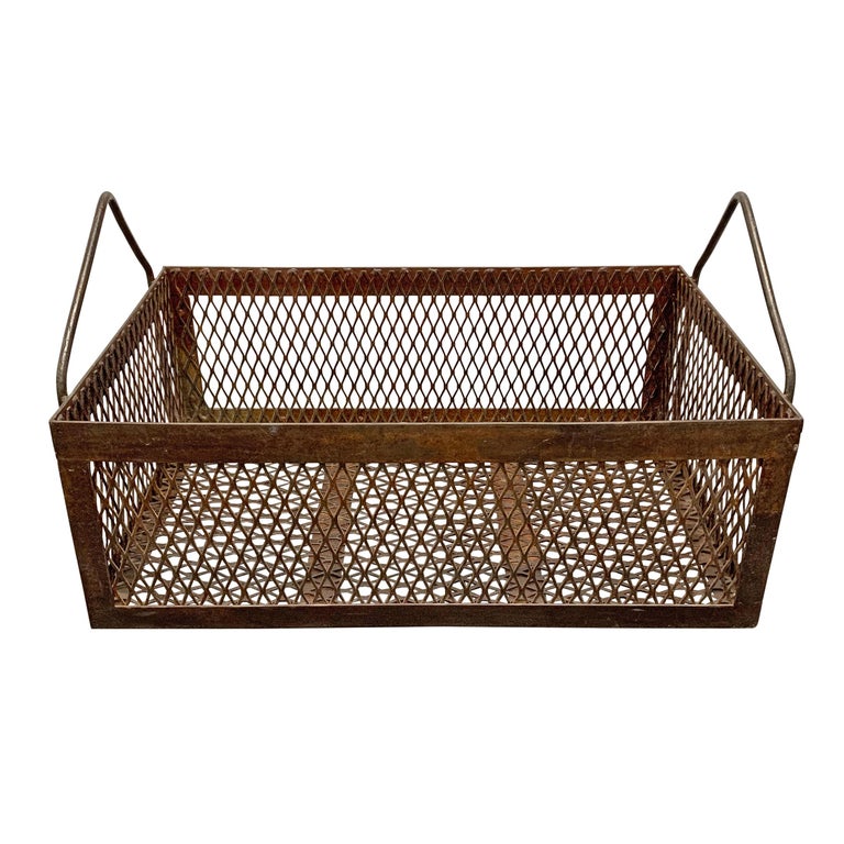 Massive Industrial Steel Basket at 1stDibs massive basket, metal