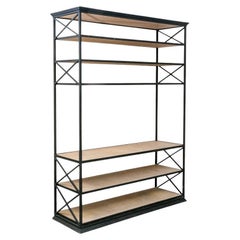 Massive Industrial Style Metal  And Wood Display Unit