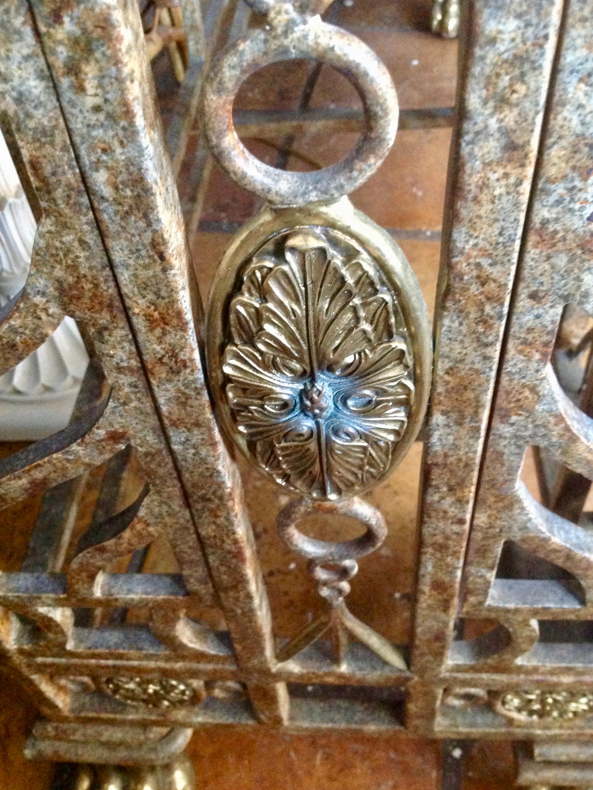 Massive Iron and Brass Console By Maitland Smith 1