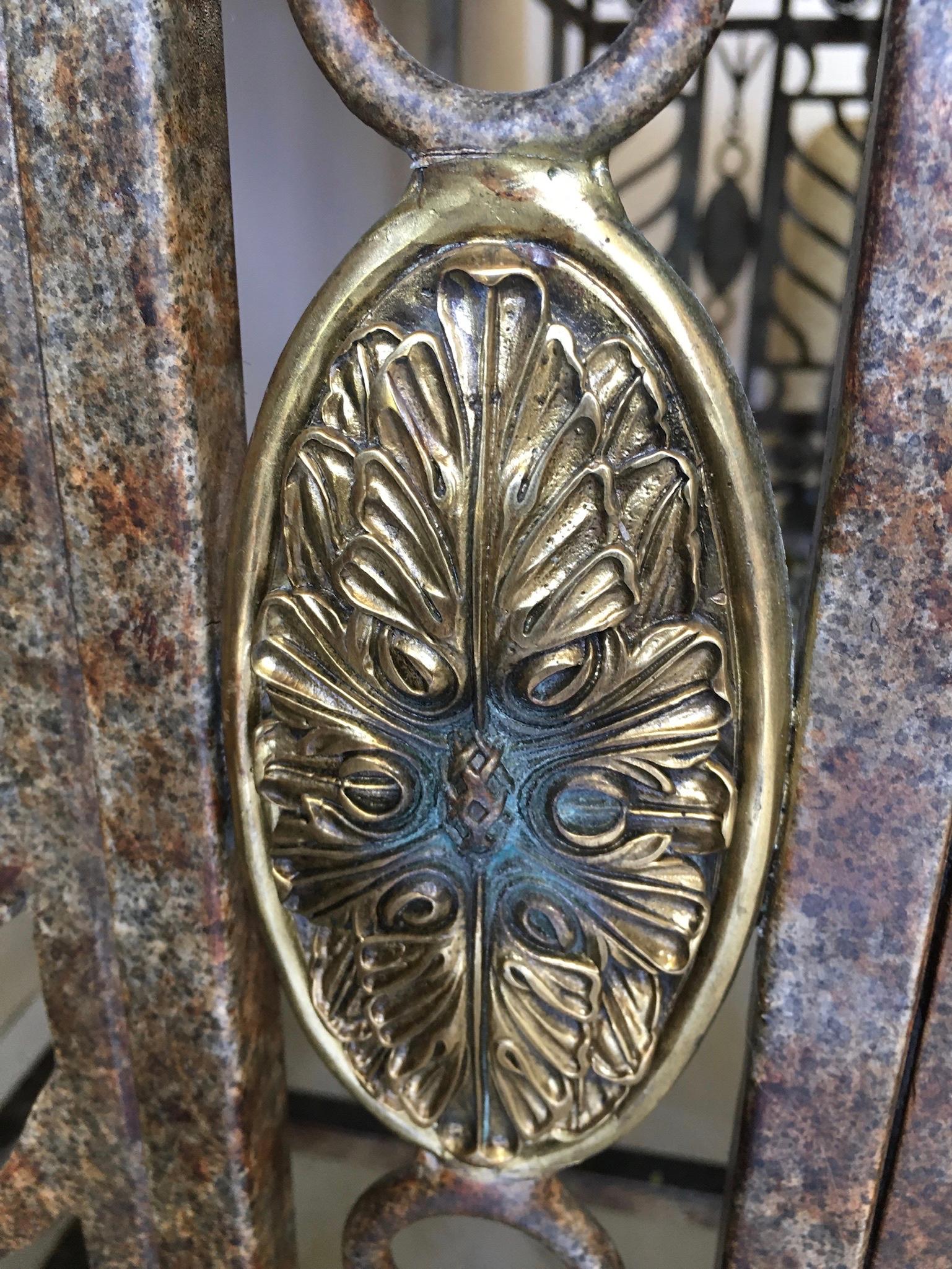 Massive Iron and Brass Console By Maitland Smith 2