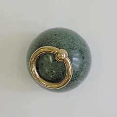 Massive Italian 1960s Marble and Brass Doorstop