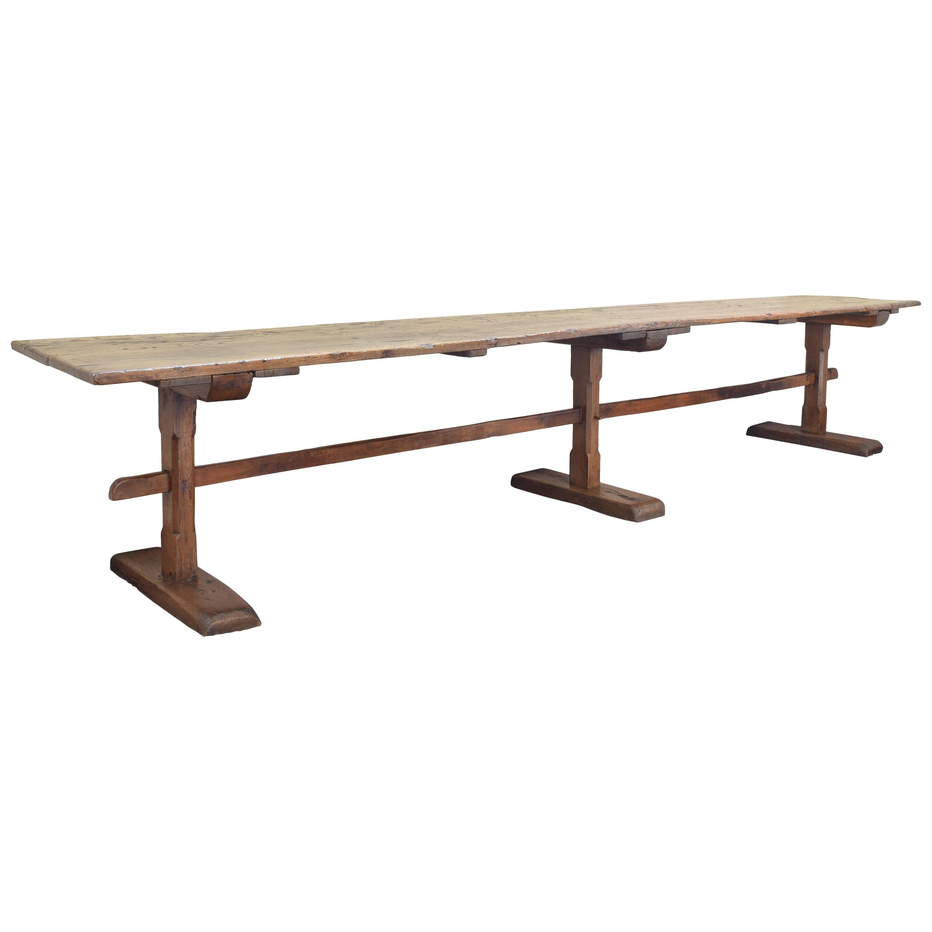 Massive Italian Elmwood Refectory Table from the Mid to Late 16th Century